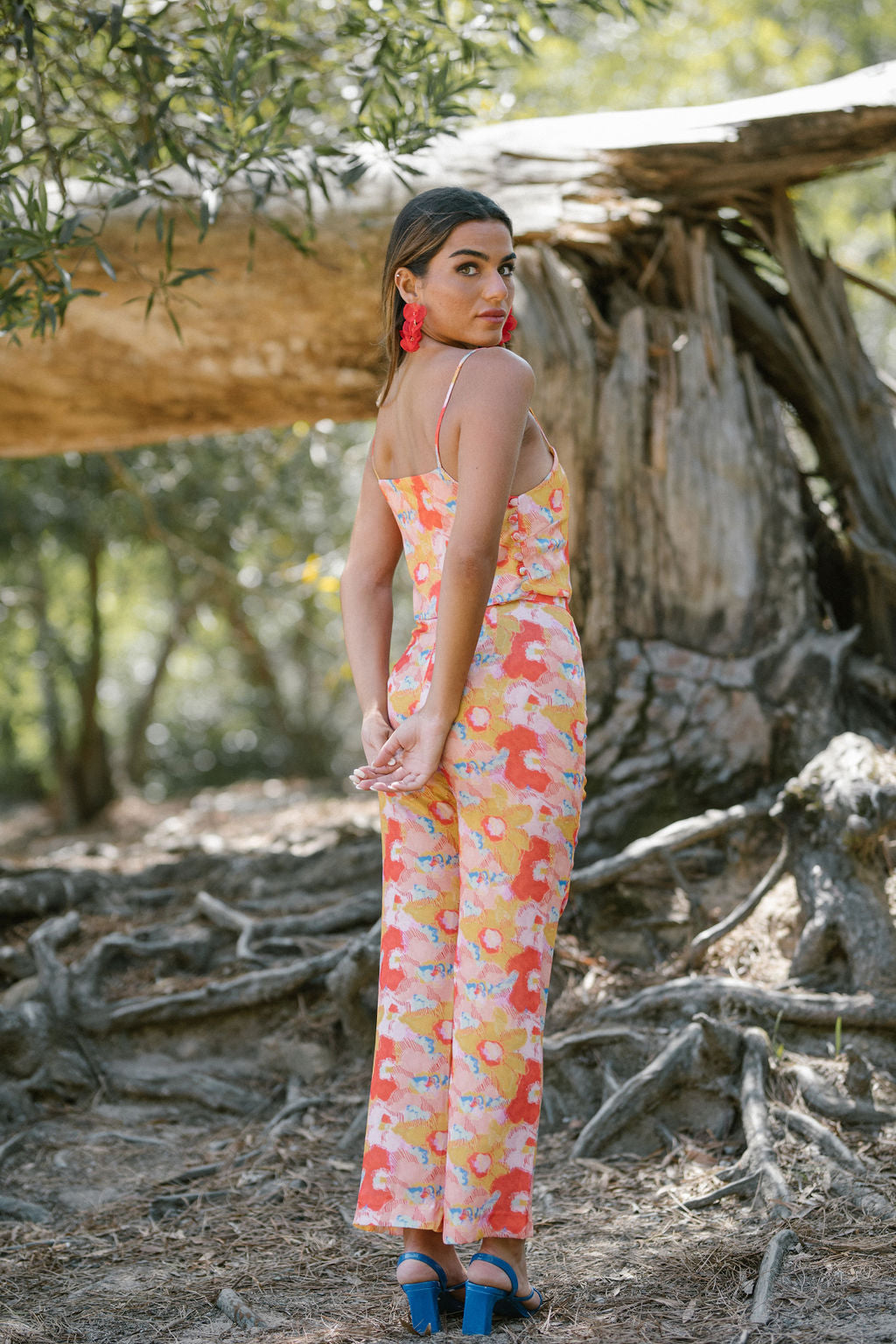 Calças Corte Reto Floral