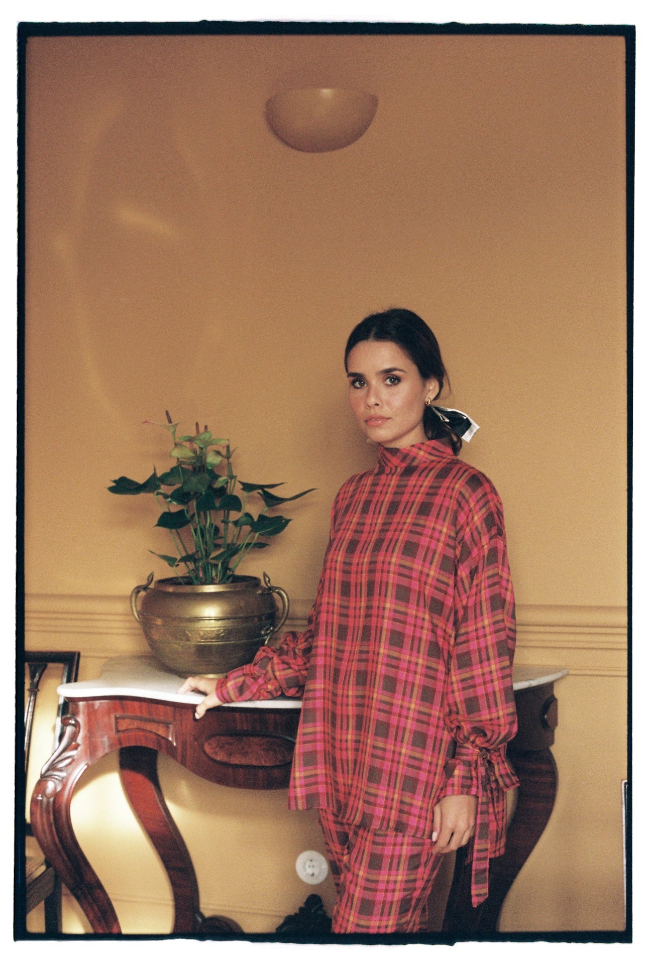 Camisa com Gola Xadrez