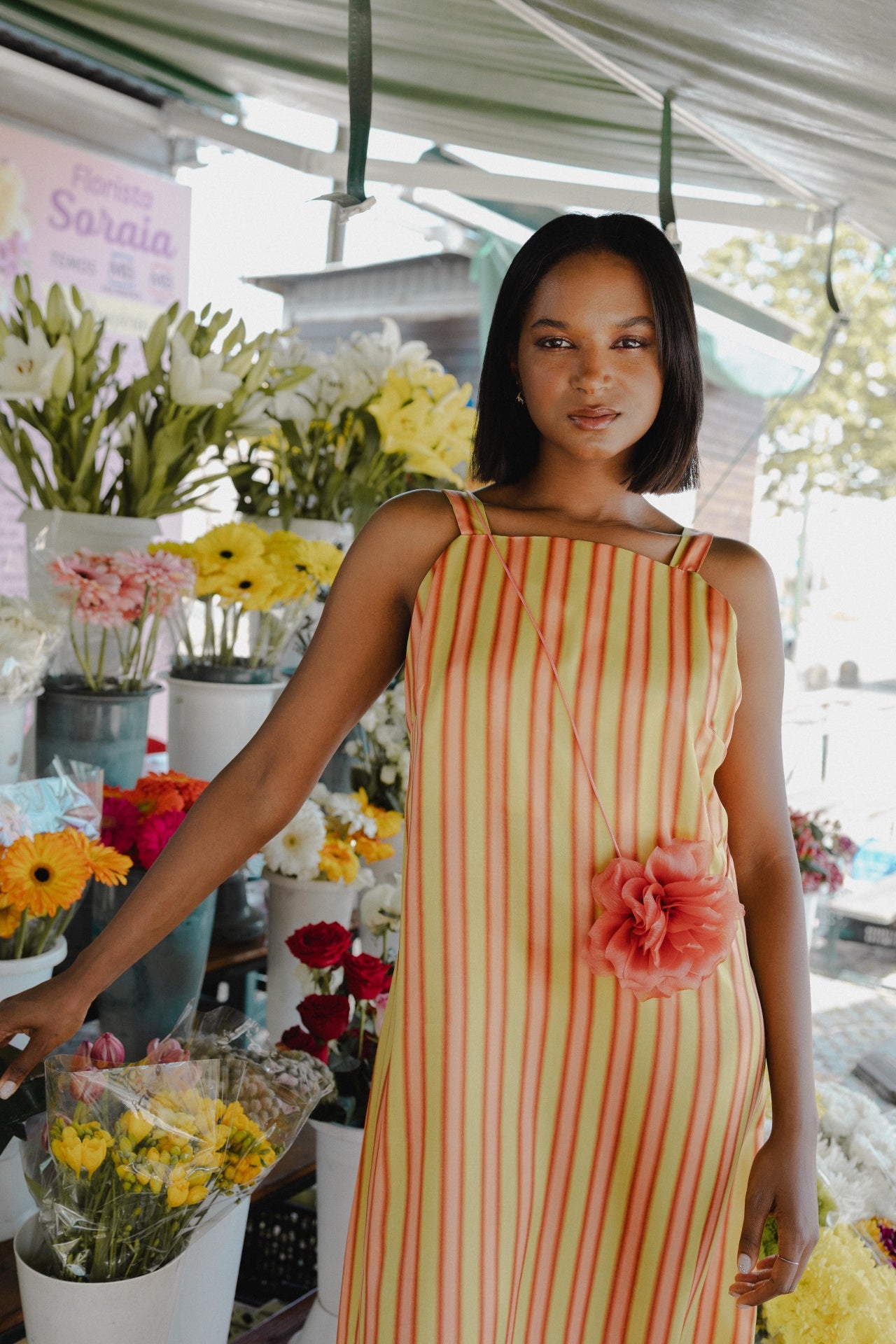 Striped dress without ribbons
