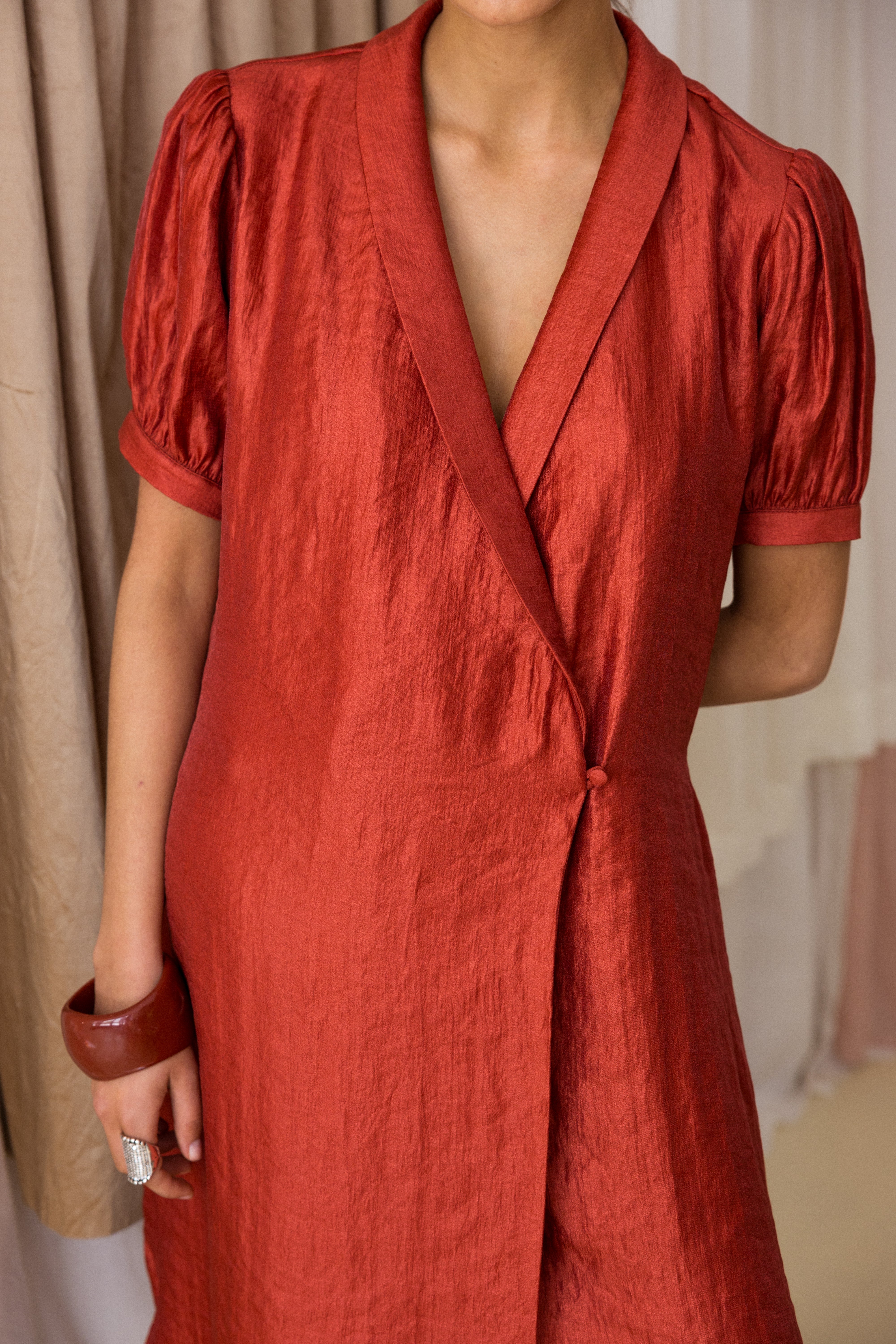 Vestido Cruzado Vermelho