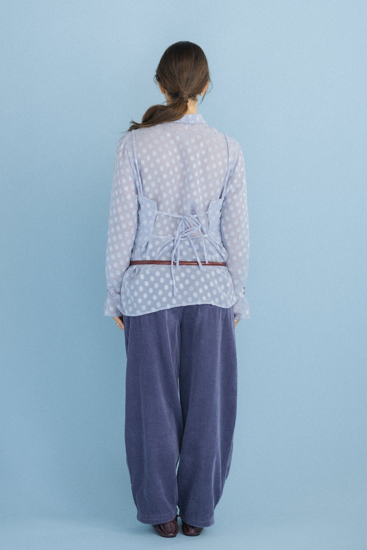 Camisa com Top Polka Dots Azul