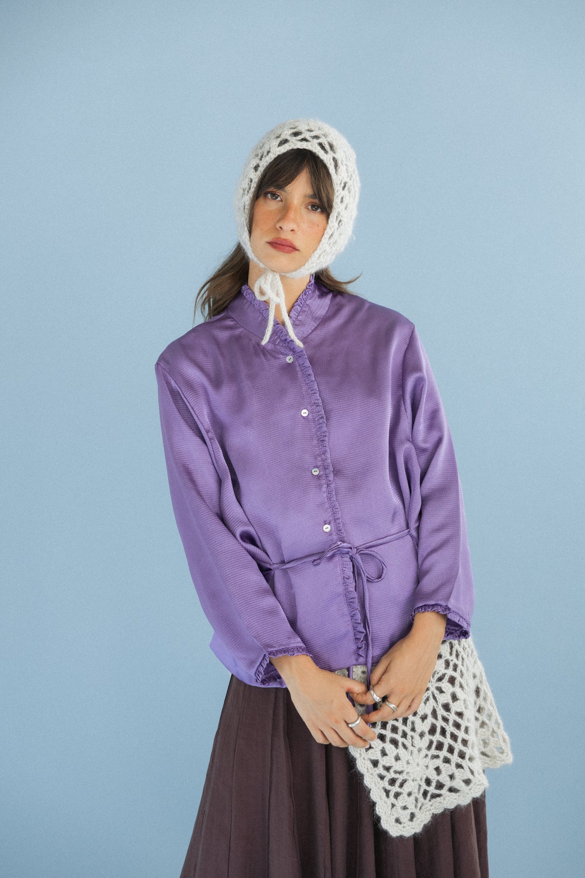 Camisa com Folho Roxo