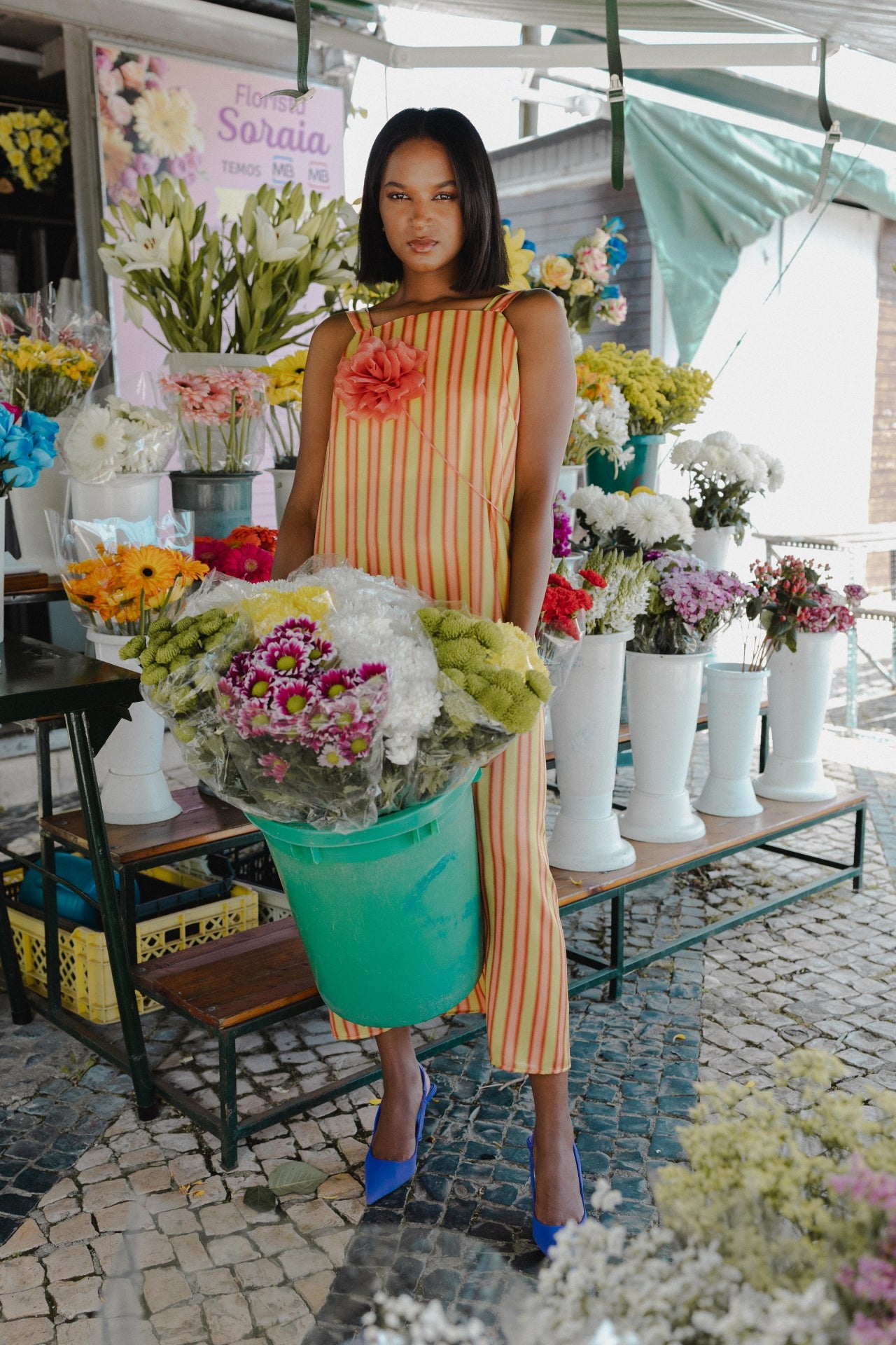 Striped dress without ribbons