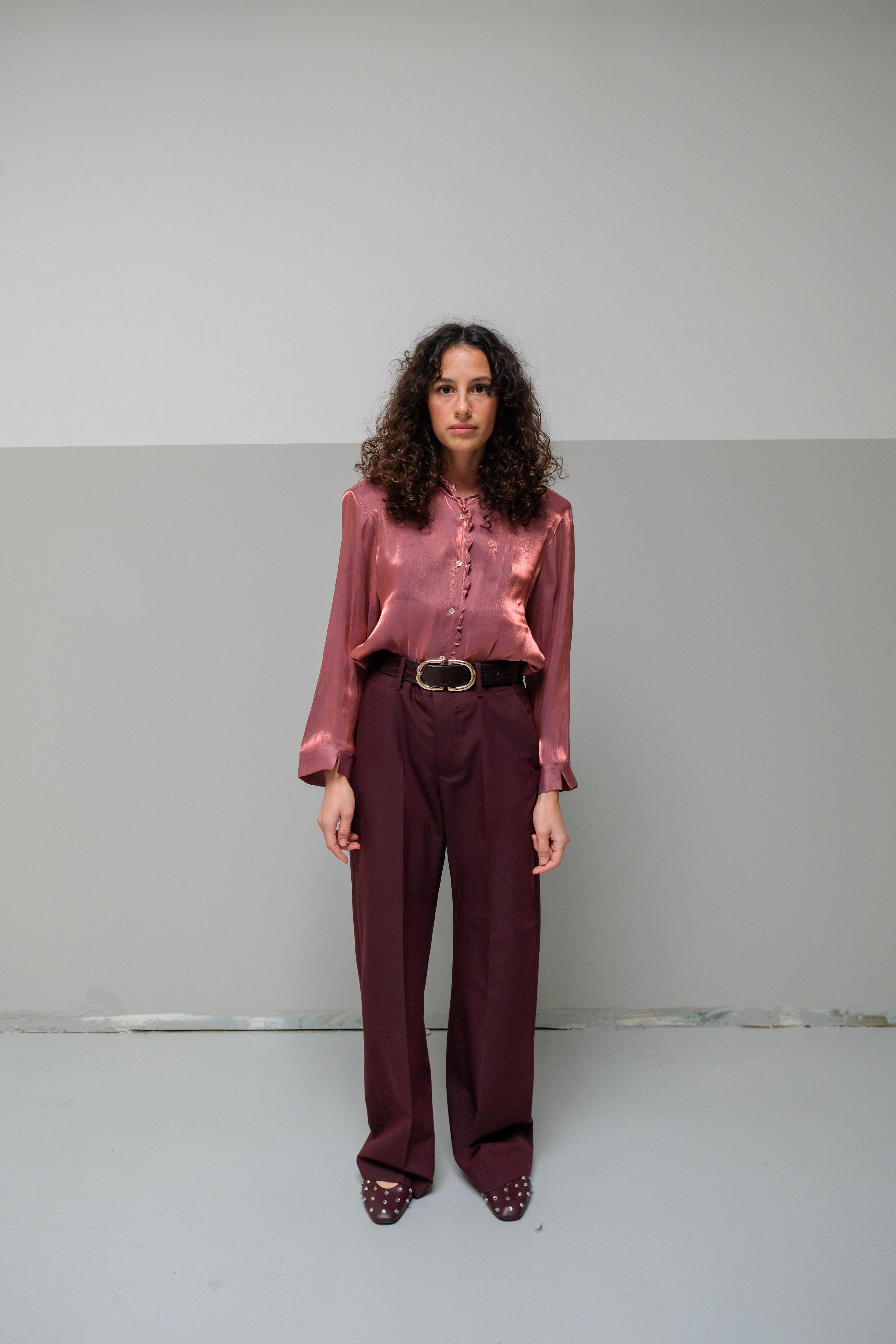 Camisa com Folho Cobre Brilhante