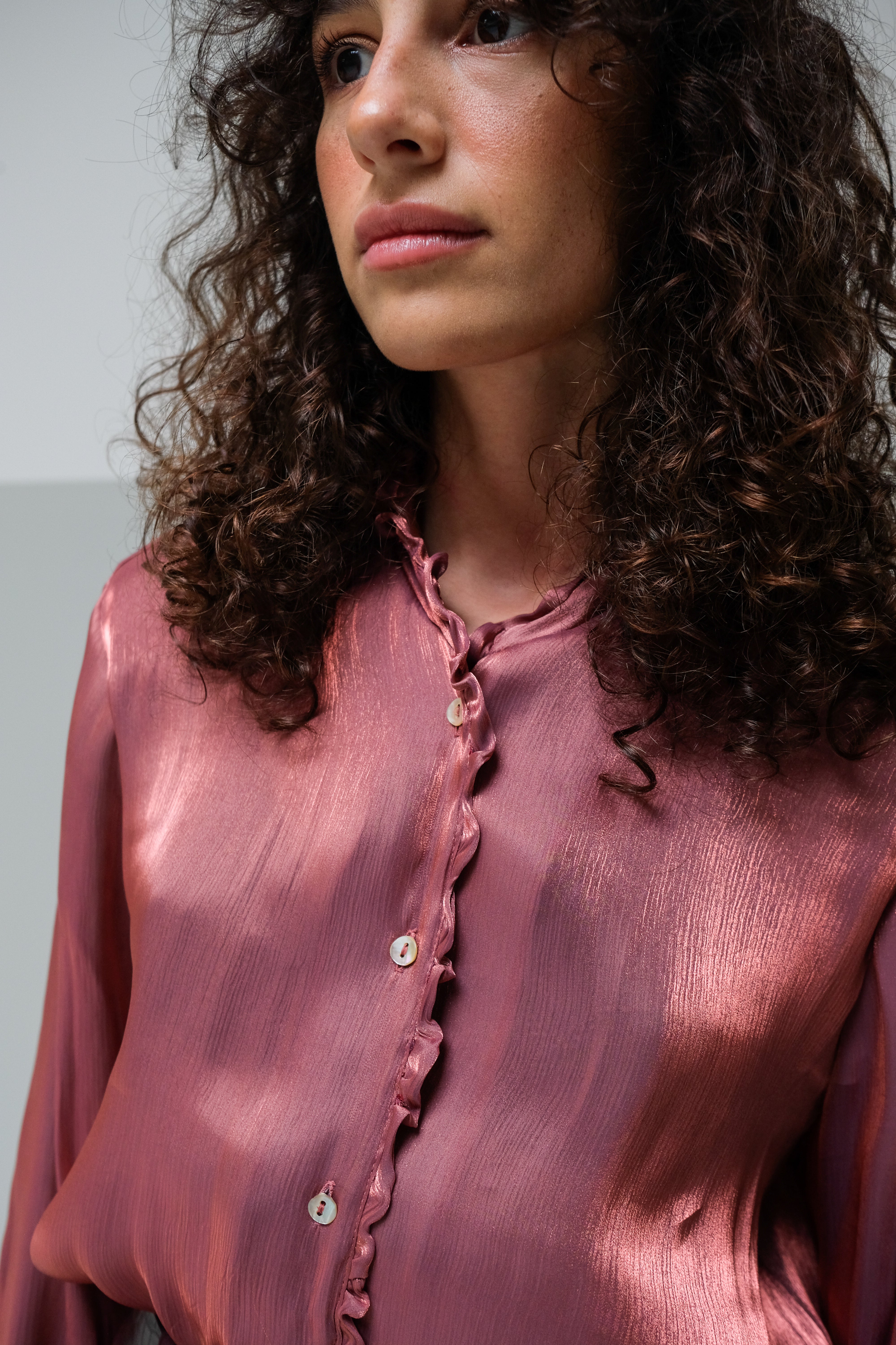 Camisa com Folho Cobre Brilhante