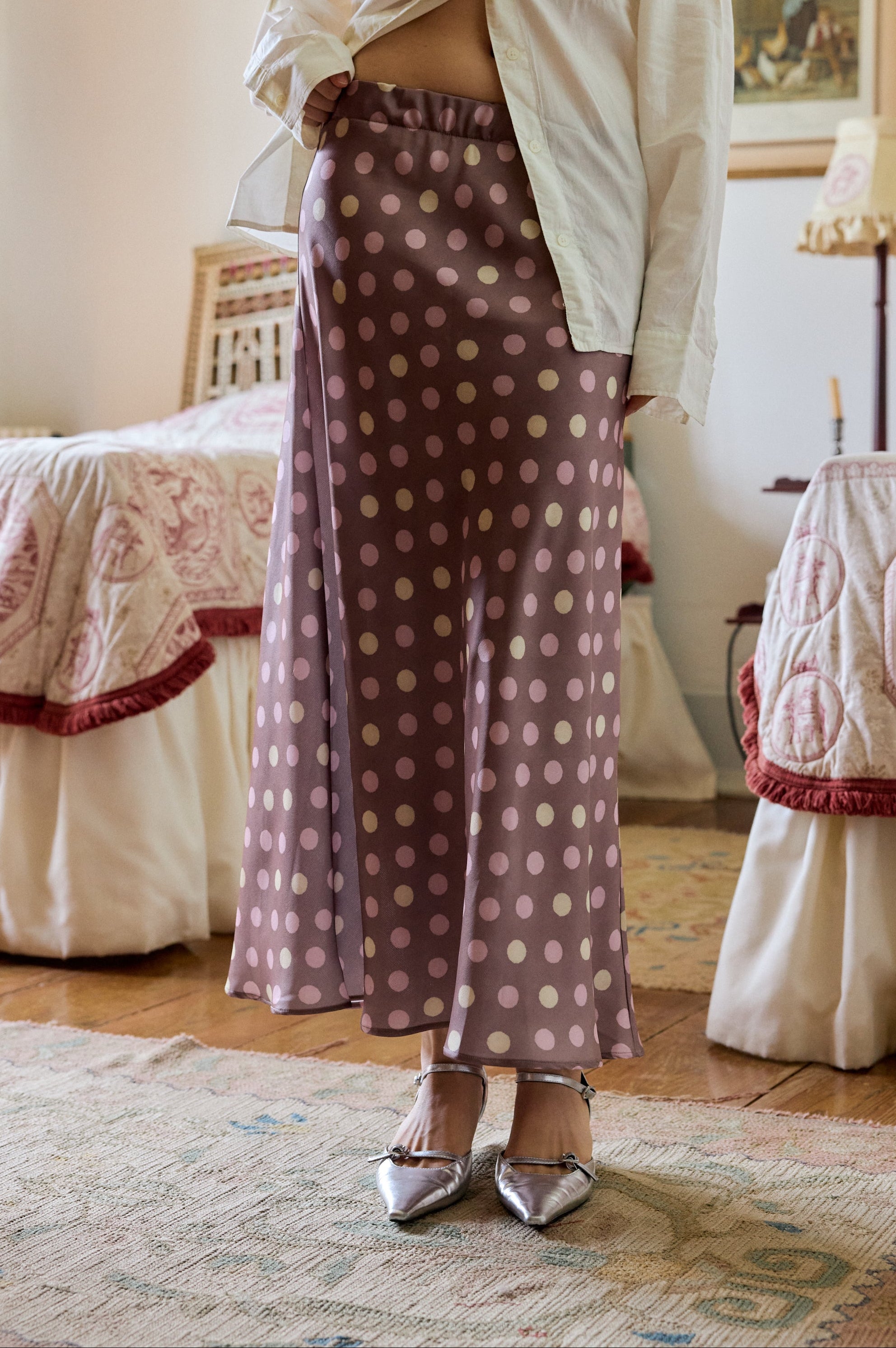 Saia Evasé Polka Dots