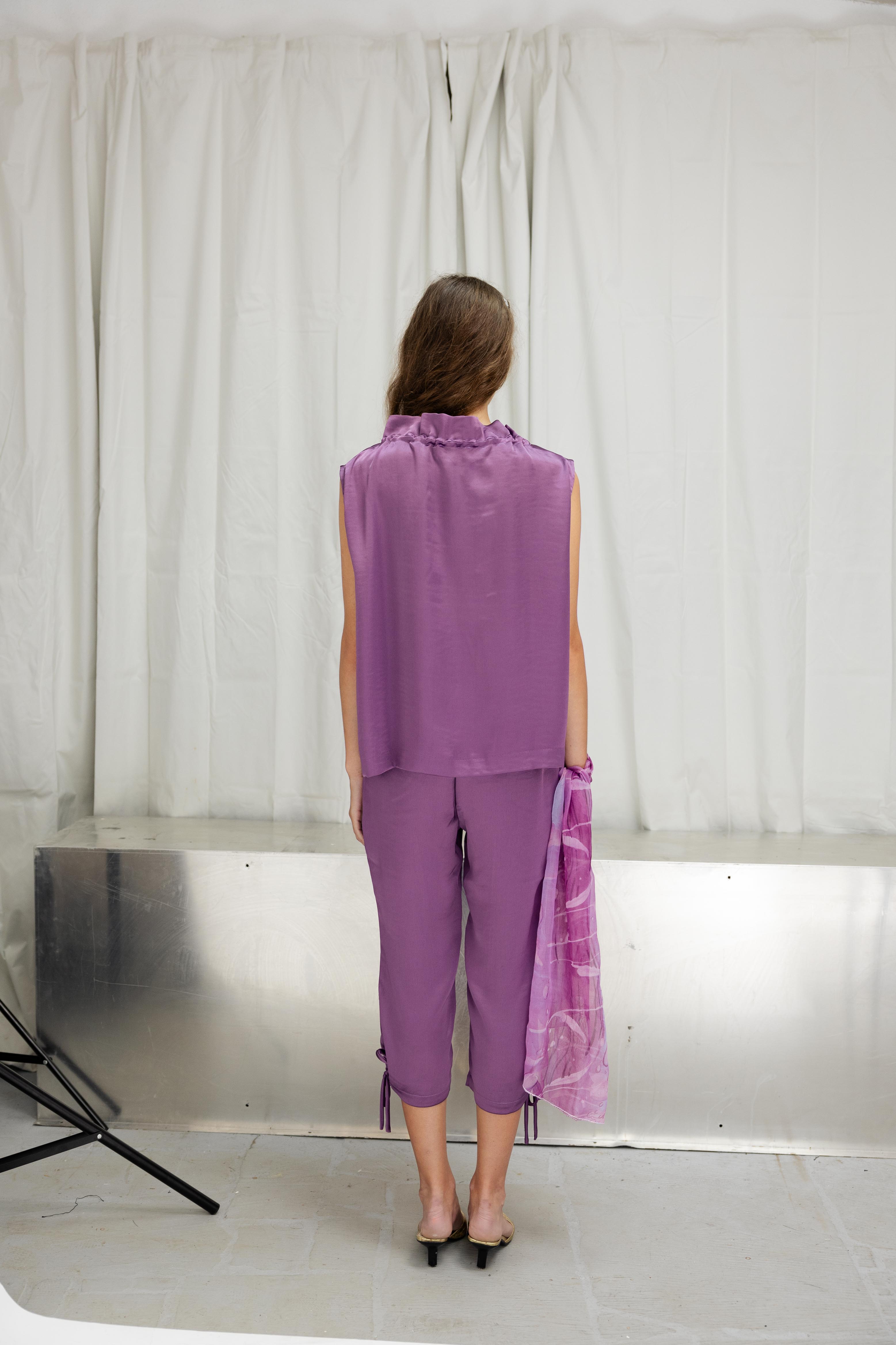 Calças Capri Púrpura