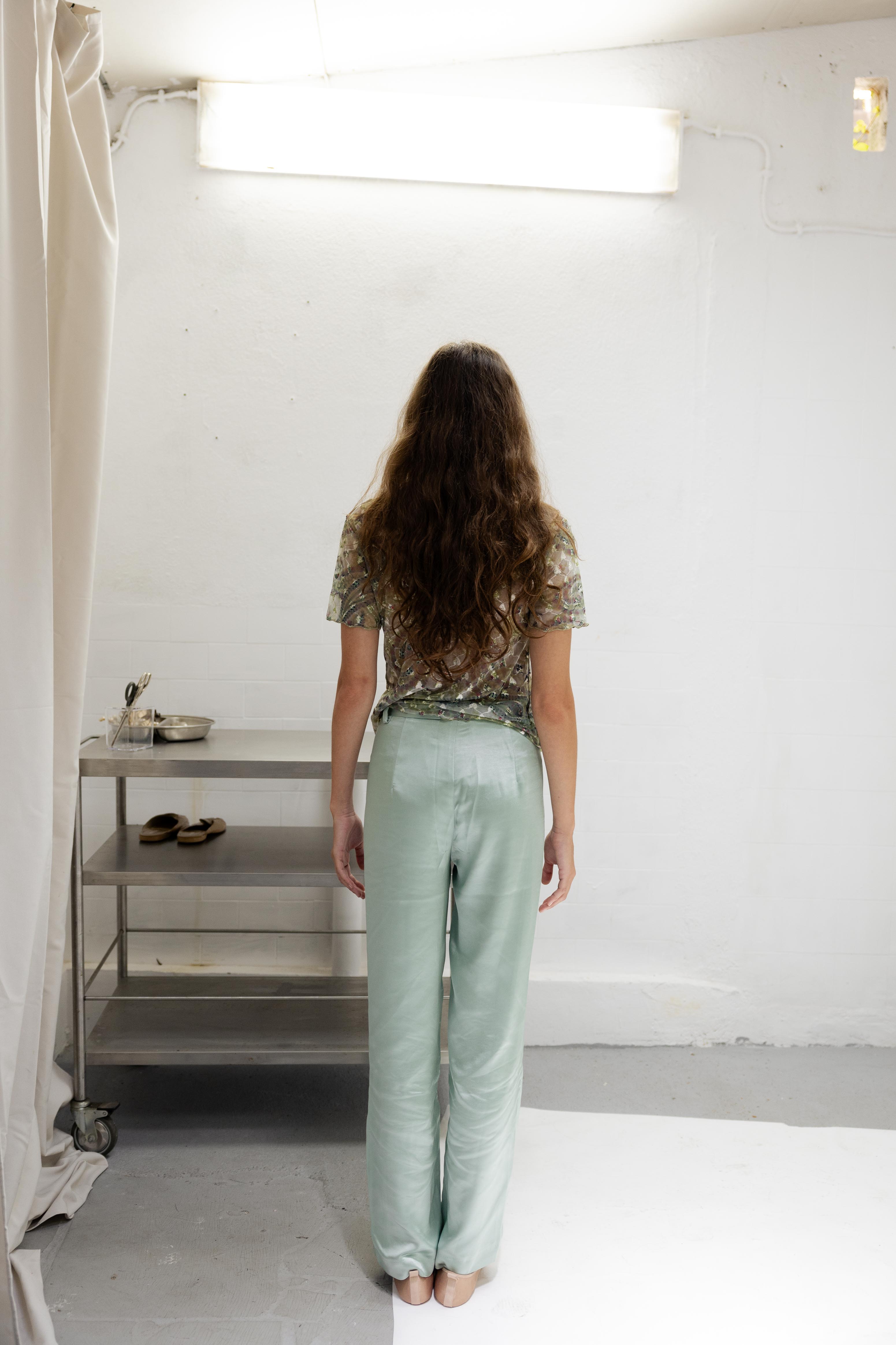 Calças Corte Reto Menta