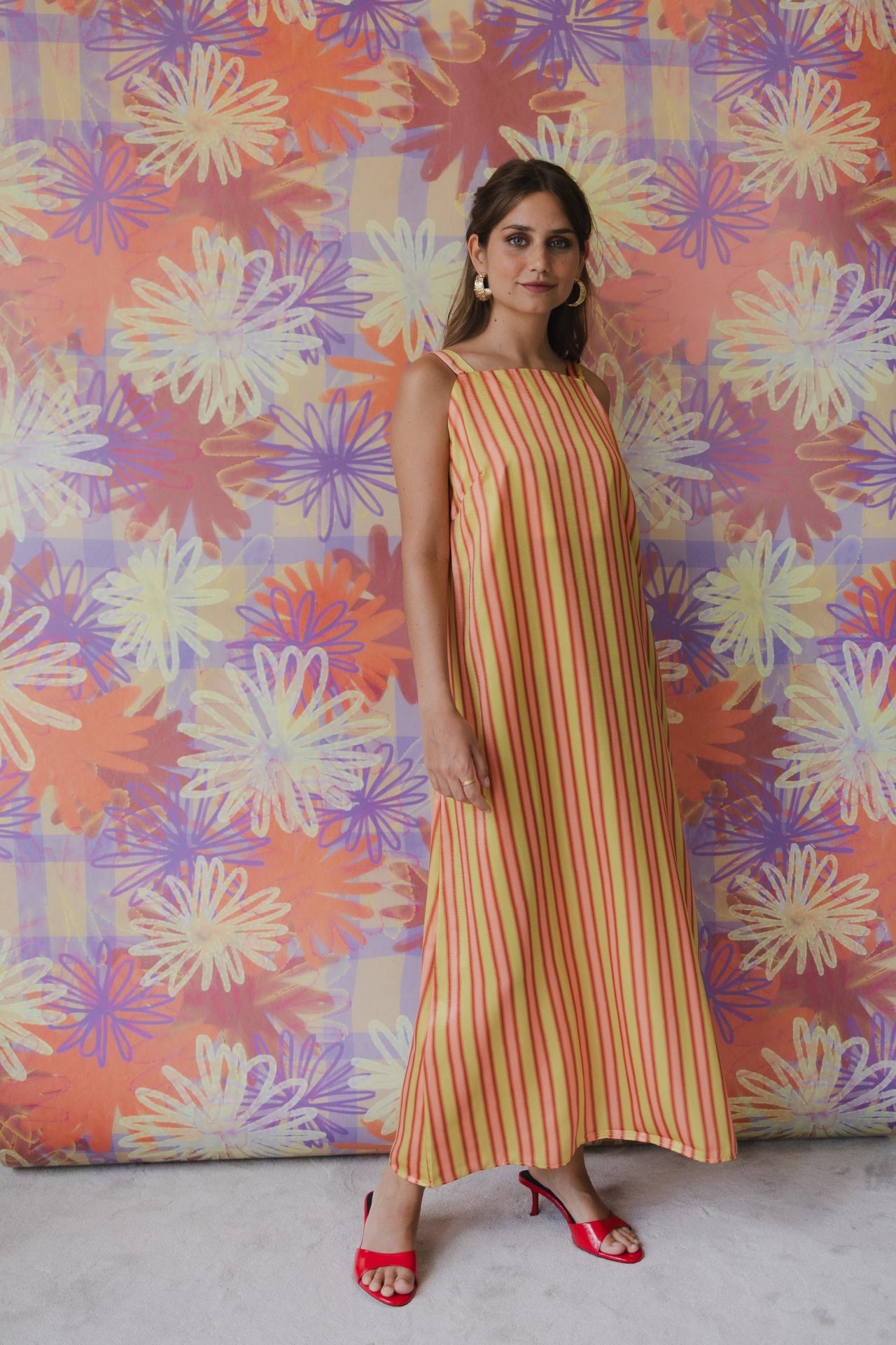 Striped dress without ribbons