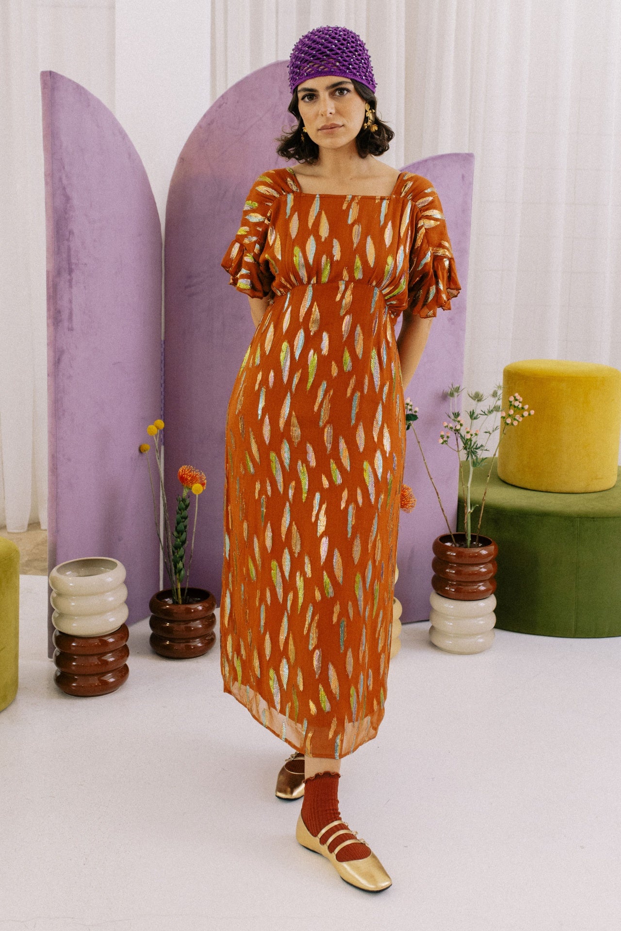 Vestido Free Terracota Brilhos