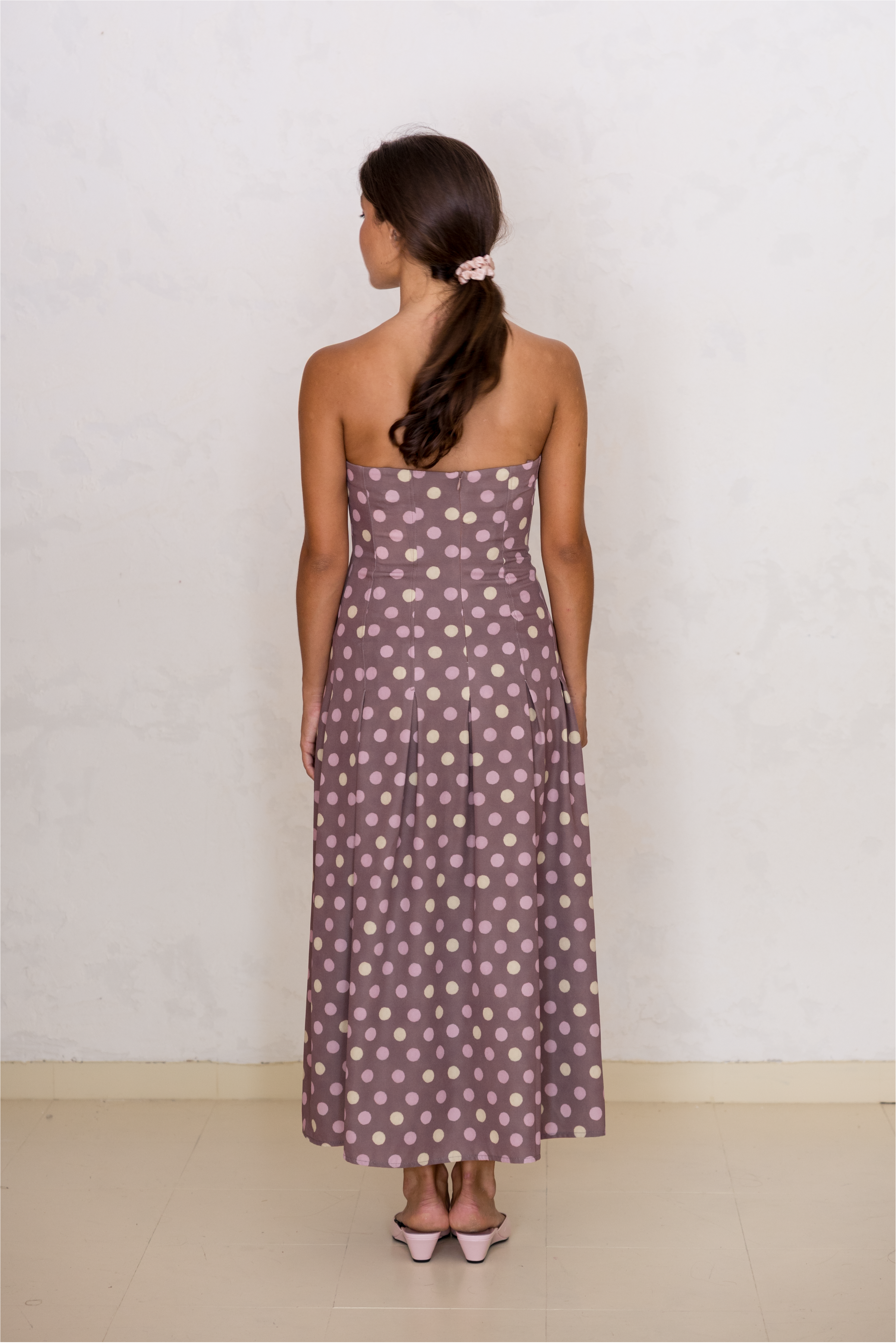 Vestido Caicai com Pinças Polka Dots