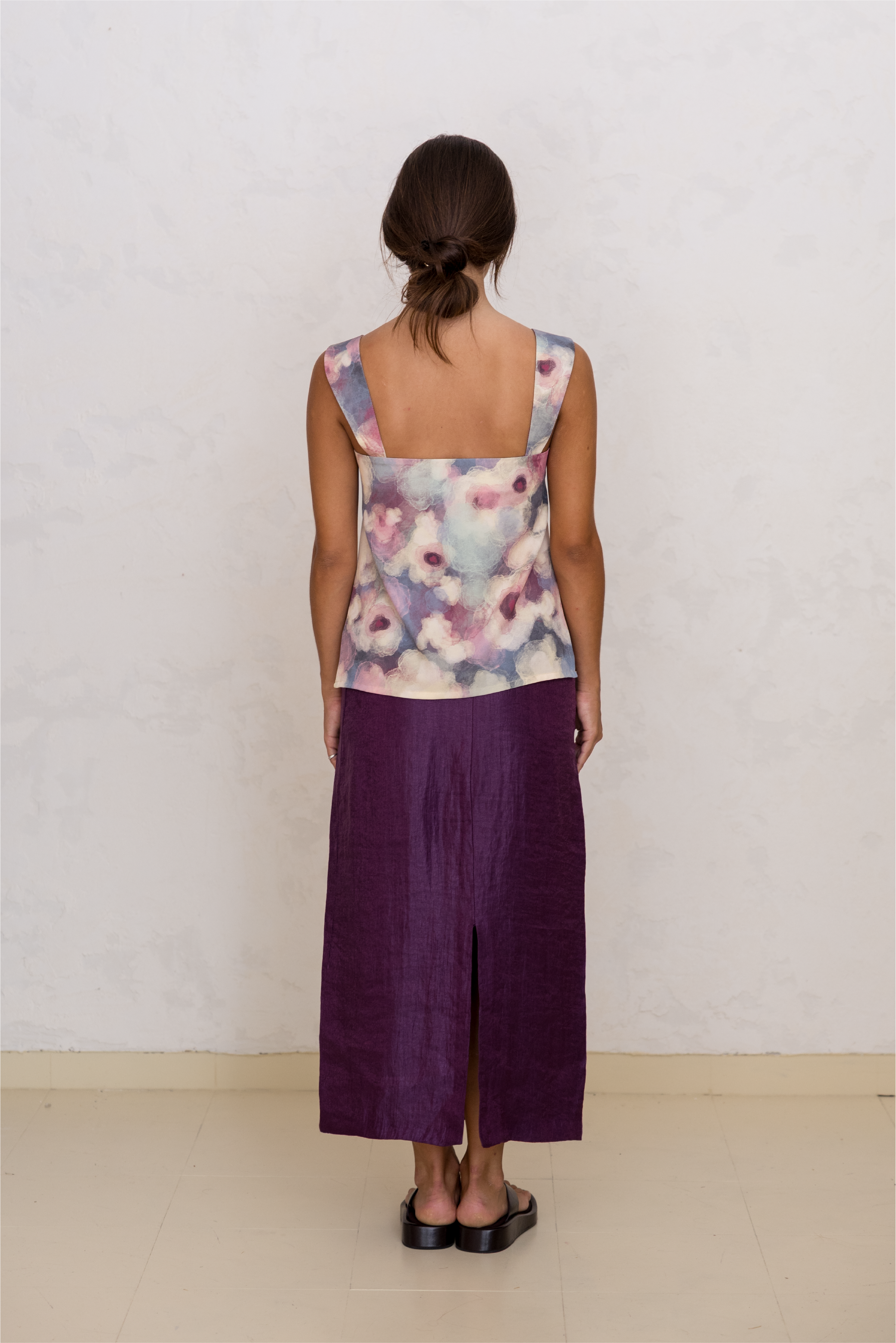 Strapless Pleated Dress Floral