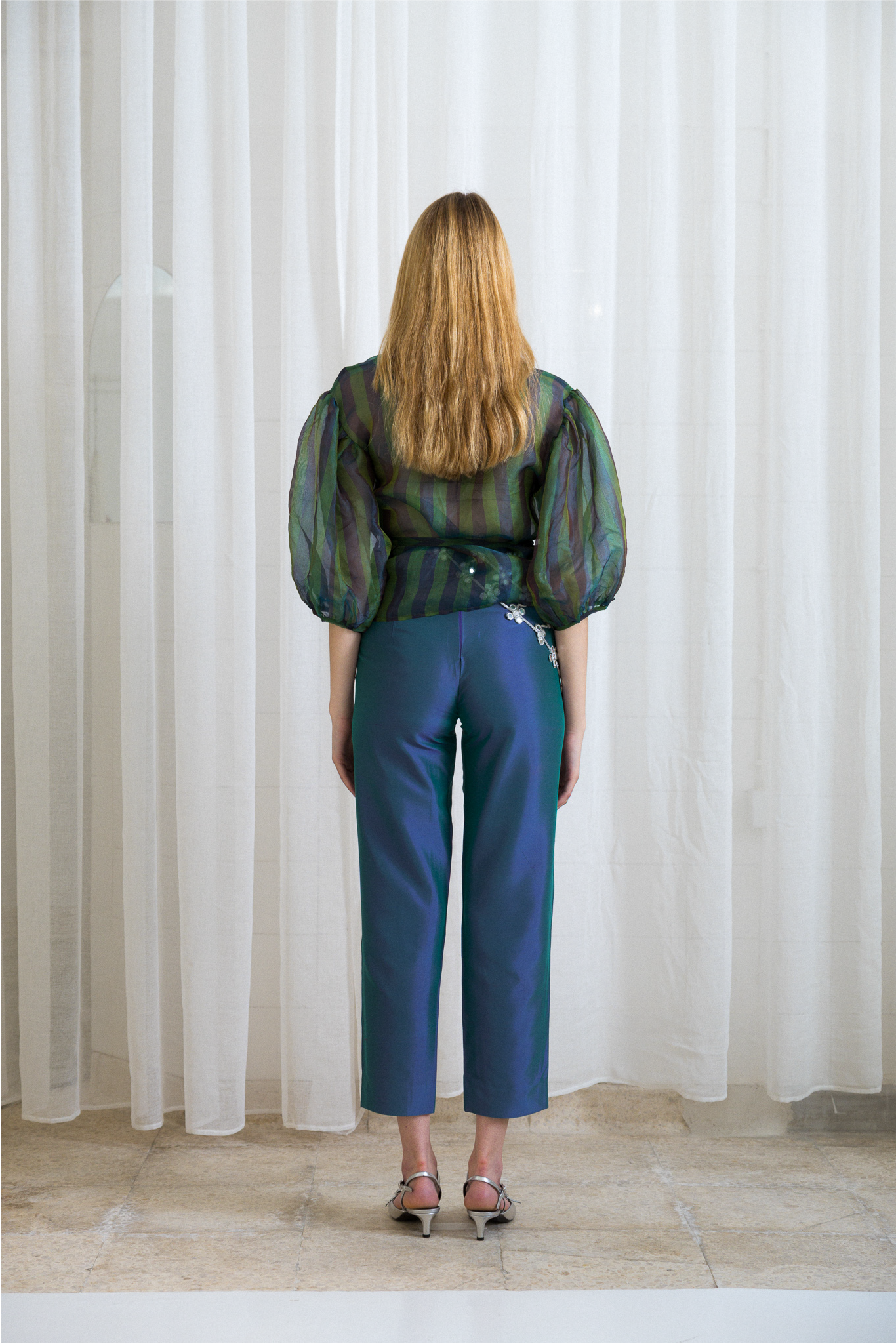 Camisa Bailarina Verde e Azul