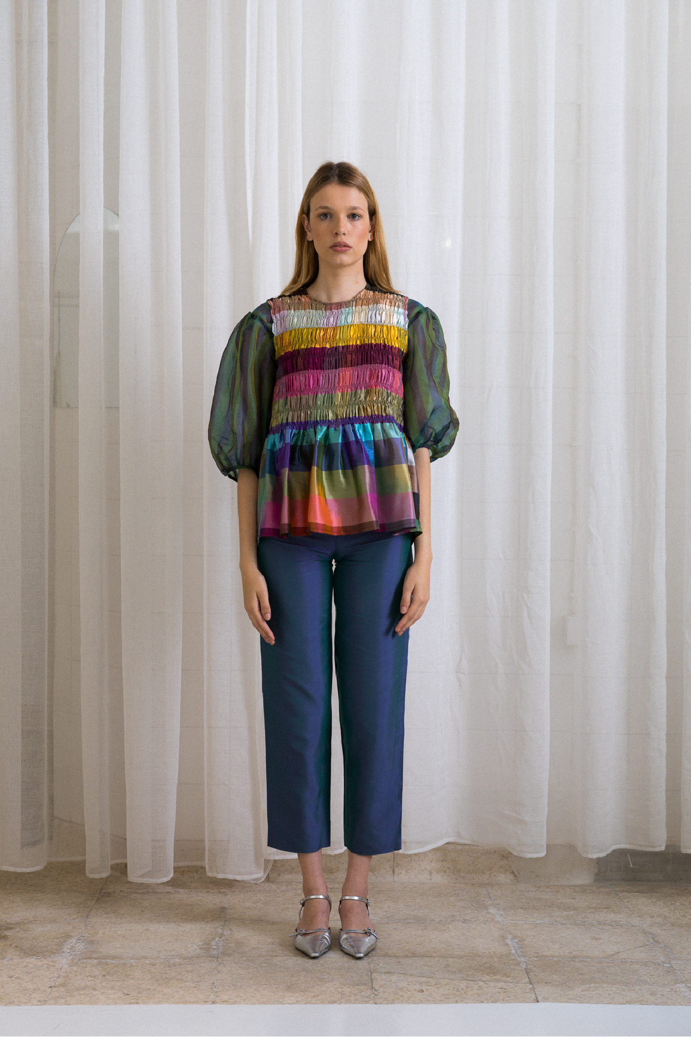 Smocks Top Acid Rainbow