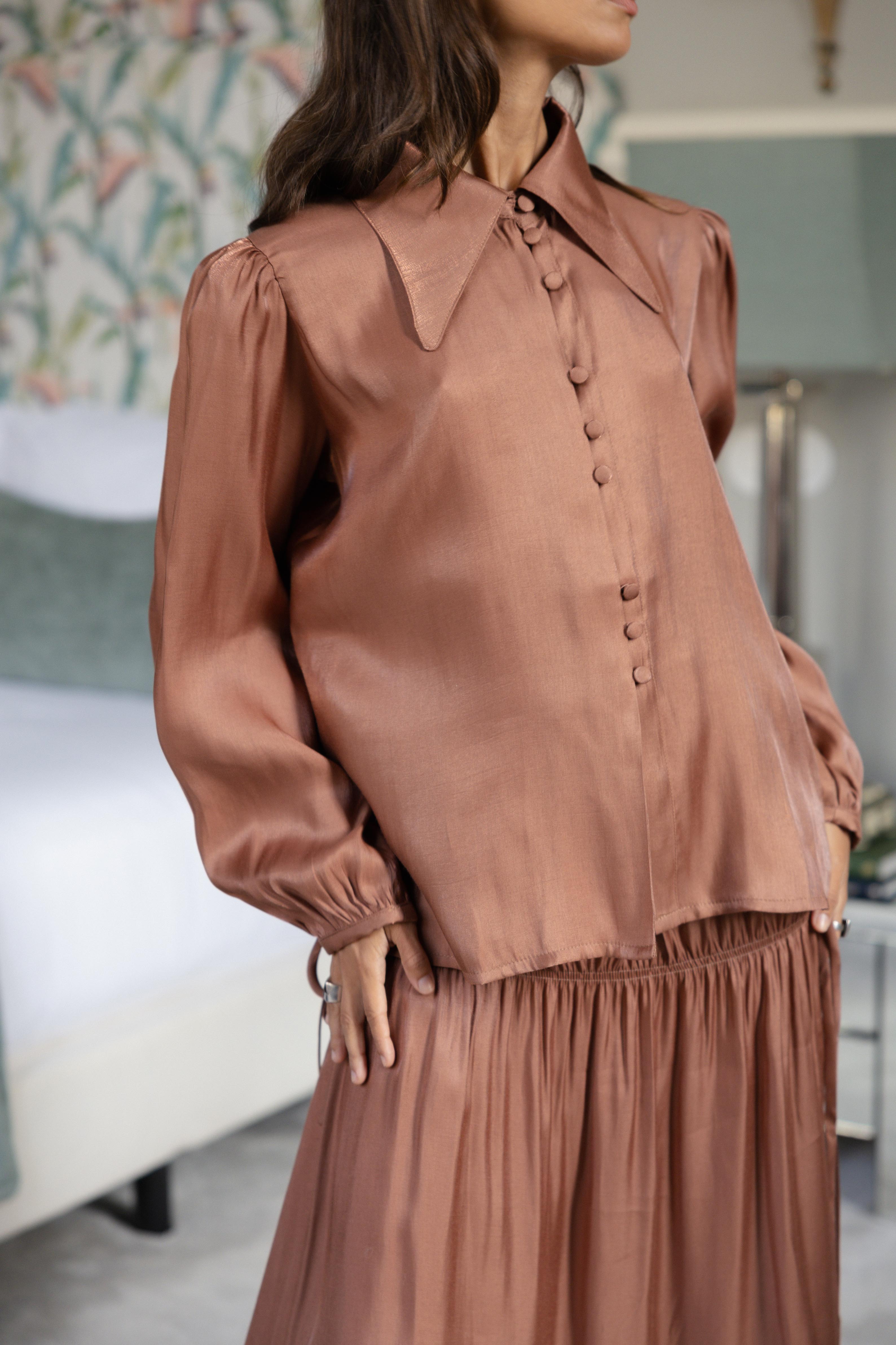 Three-Button Shirt Terracotta