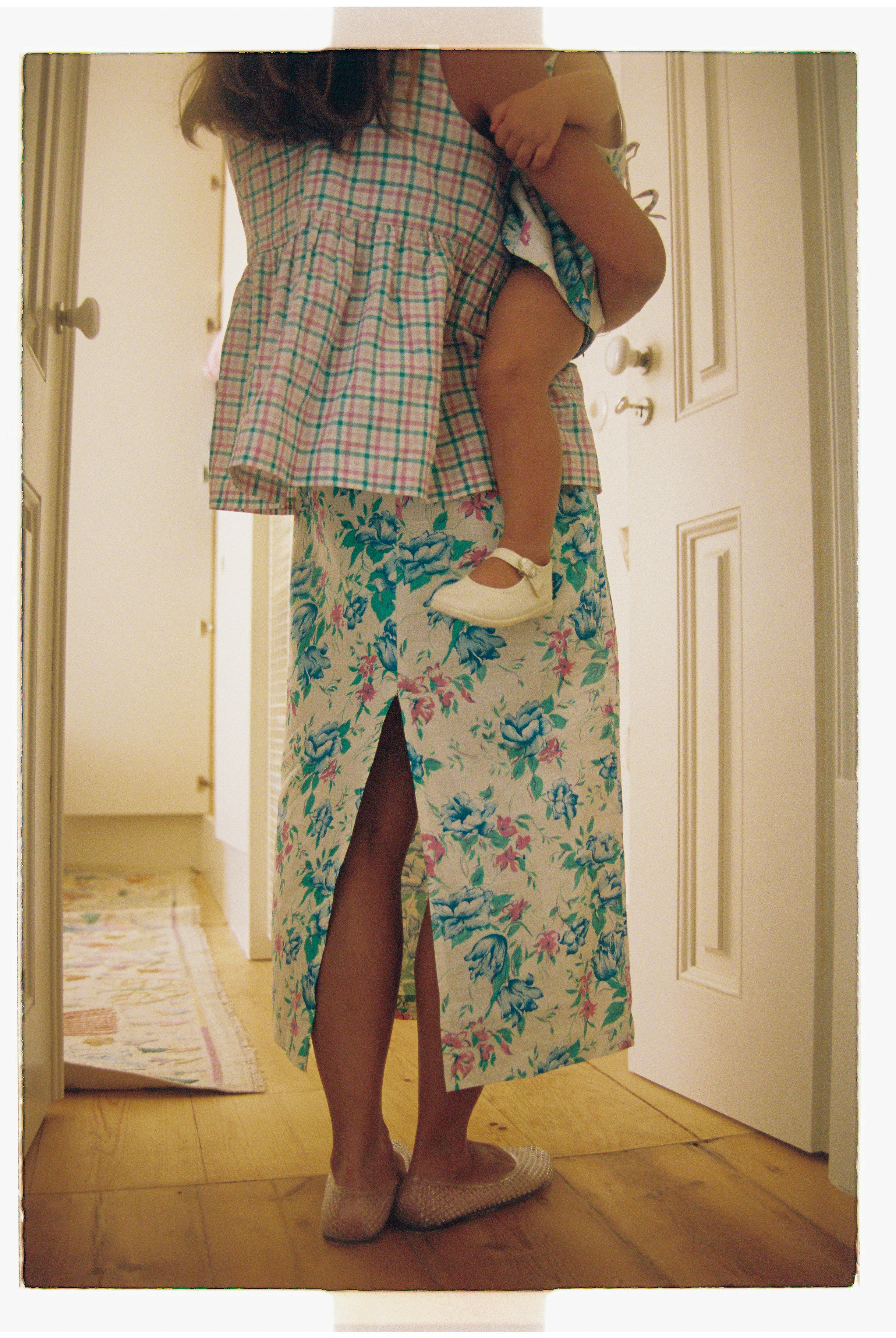 Saia Midi Elástico Flores