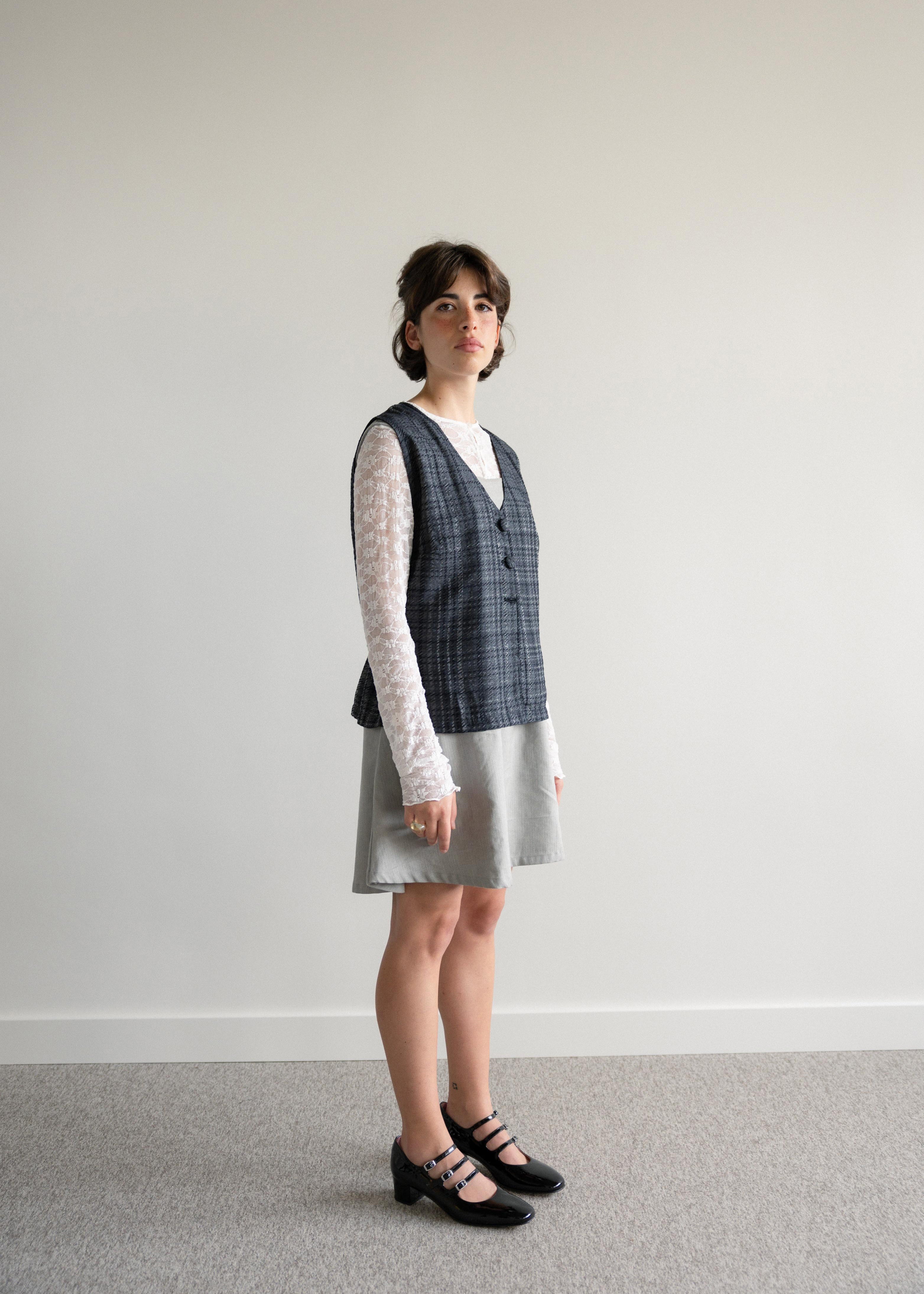 Colete com Atilhos Xadrez Brilhante