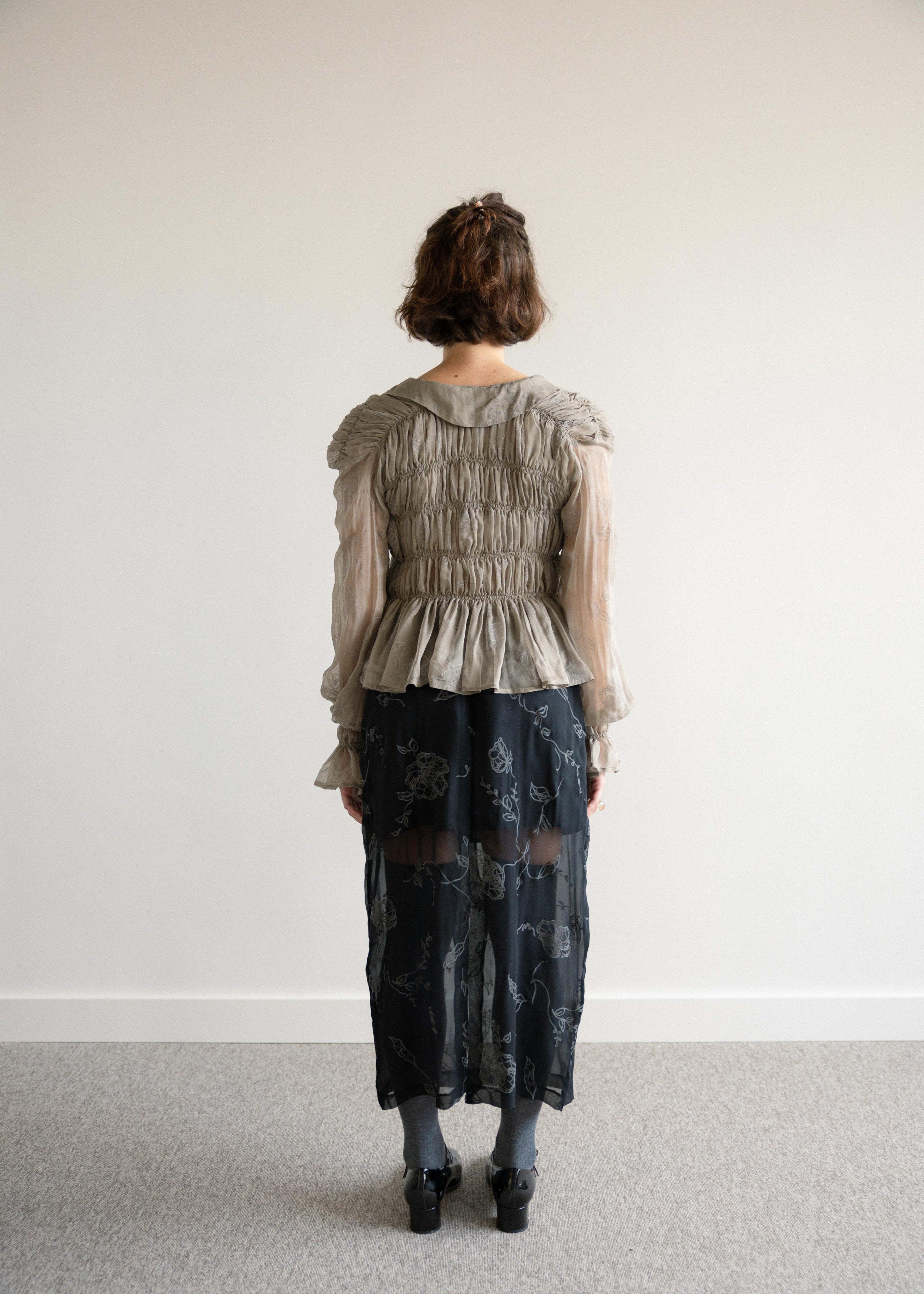 Saia Midi Elástico Transparente Floral