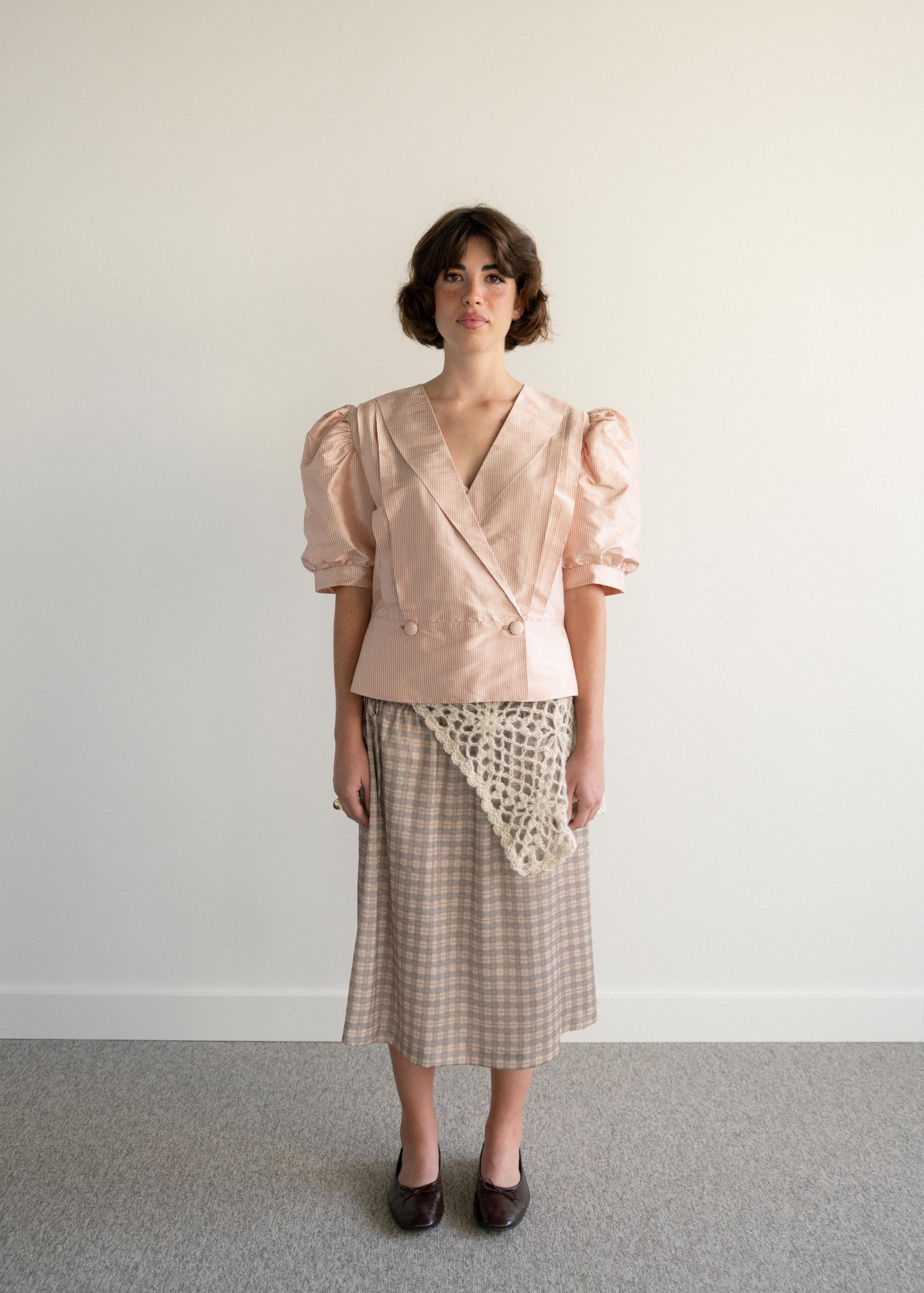 Camisa Cruzada Seda Riscas