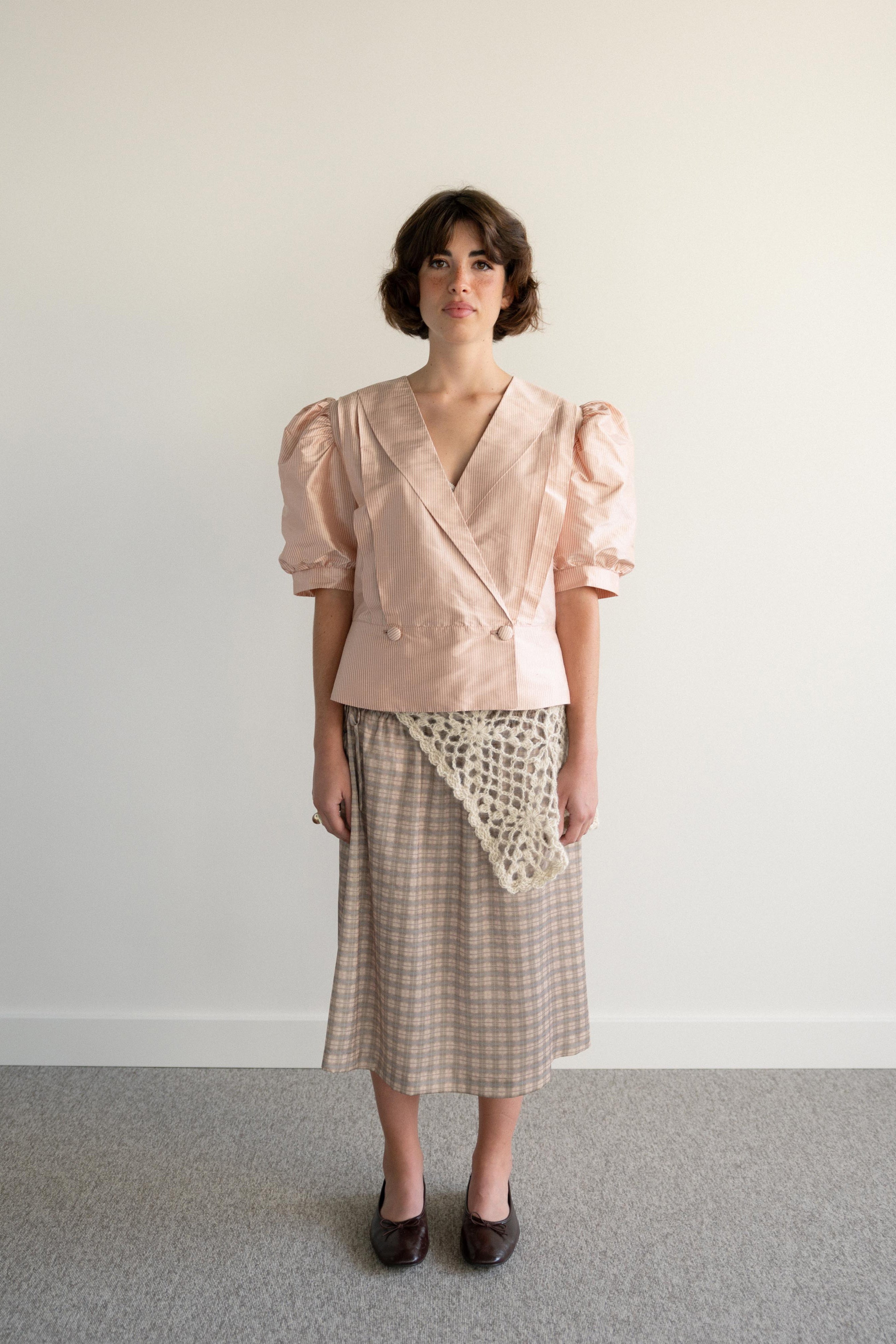 Wrap Shirt Striped Silk