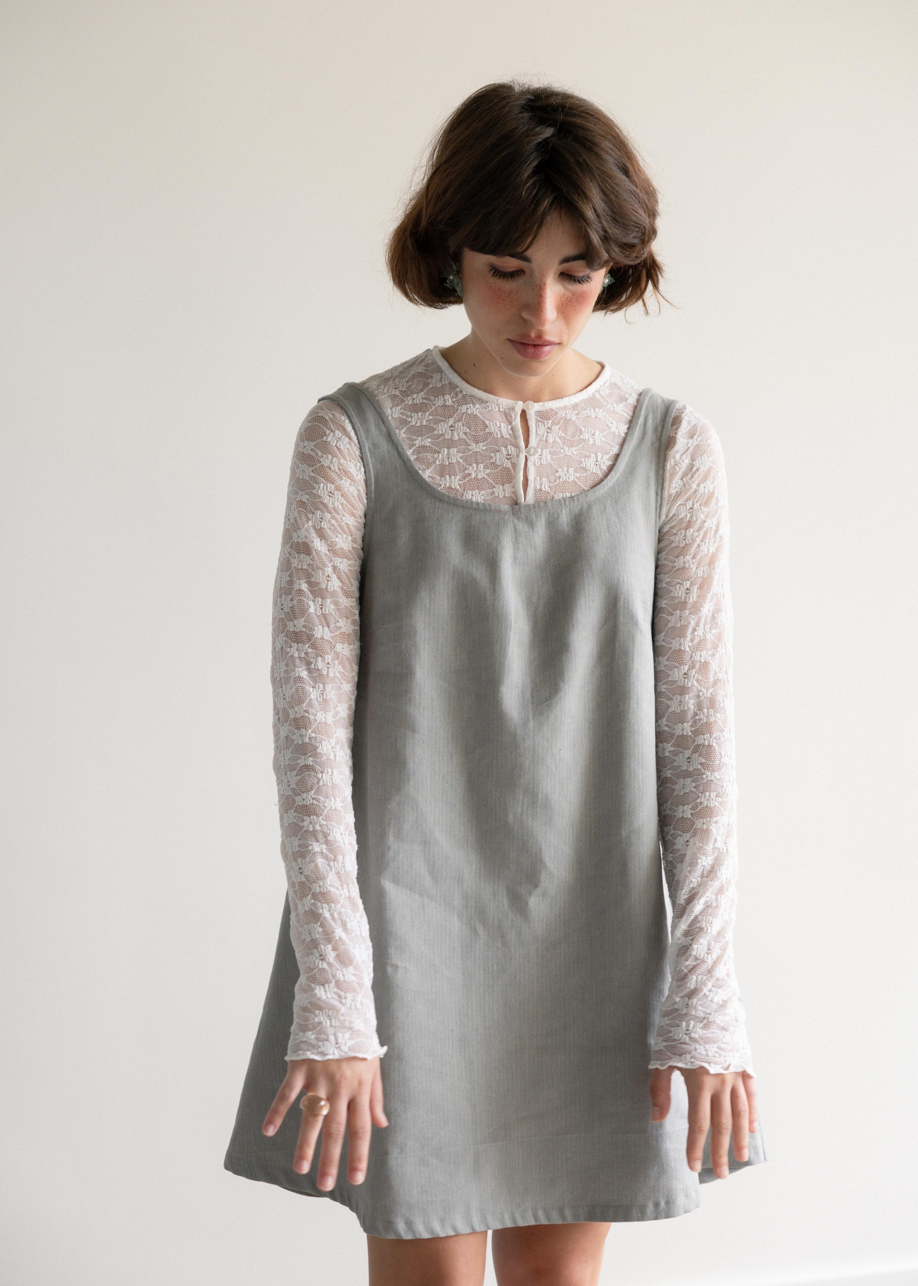 Vestido Curto Evasé Fazenda Cinza