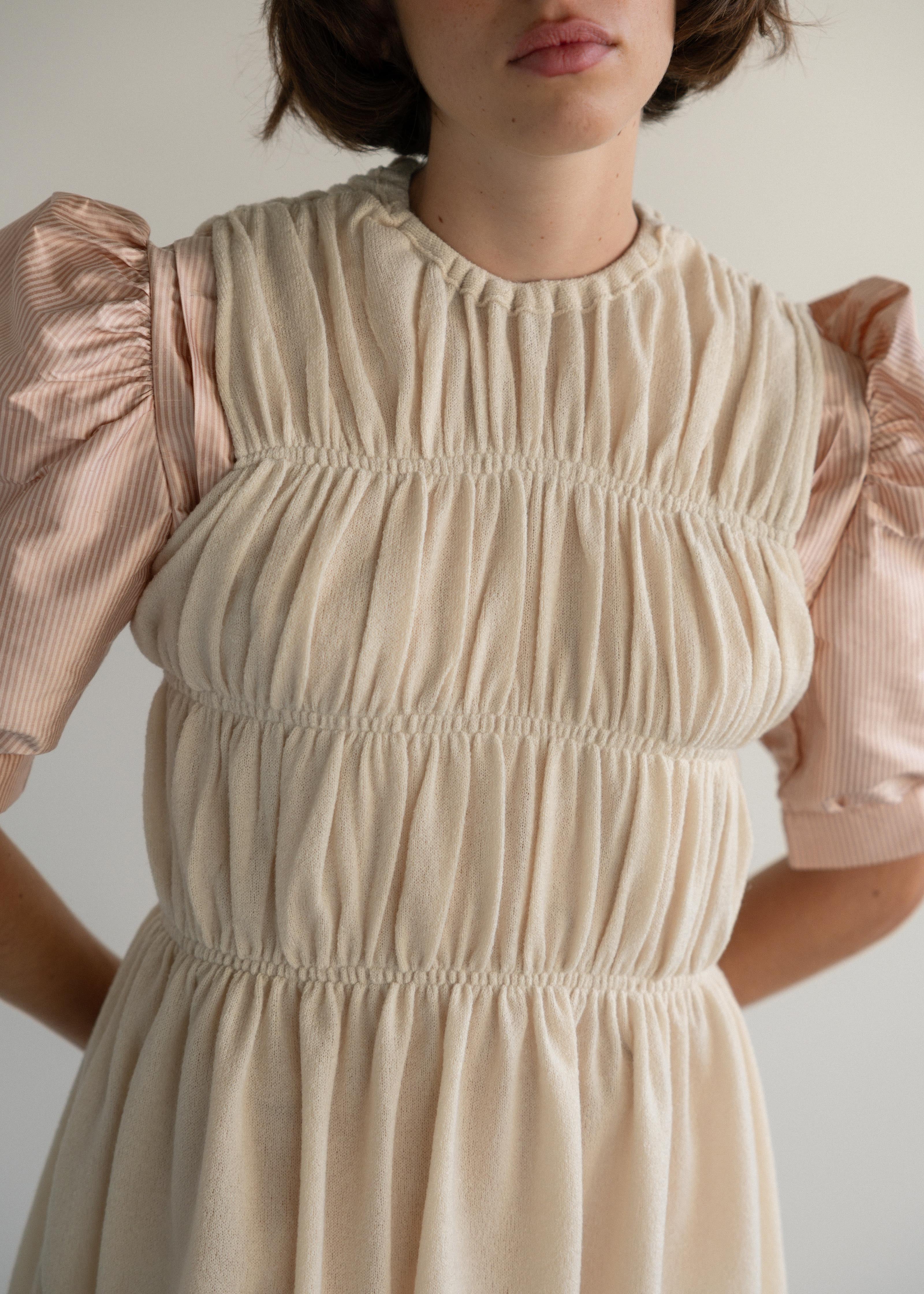 Colete Franzido Comprido Malha Cru