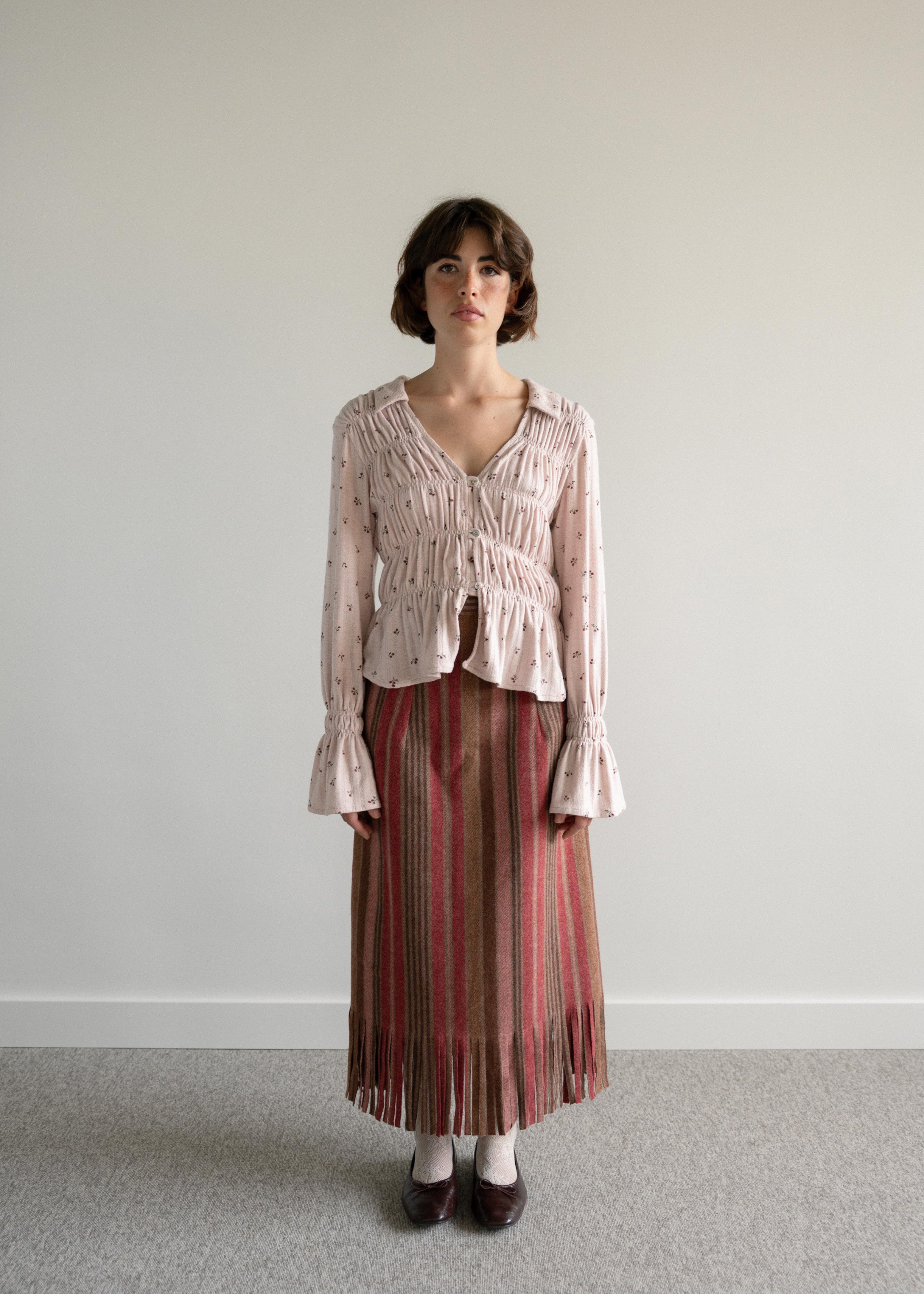 Saia Midi com Franjas Fazenda