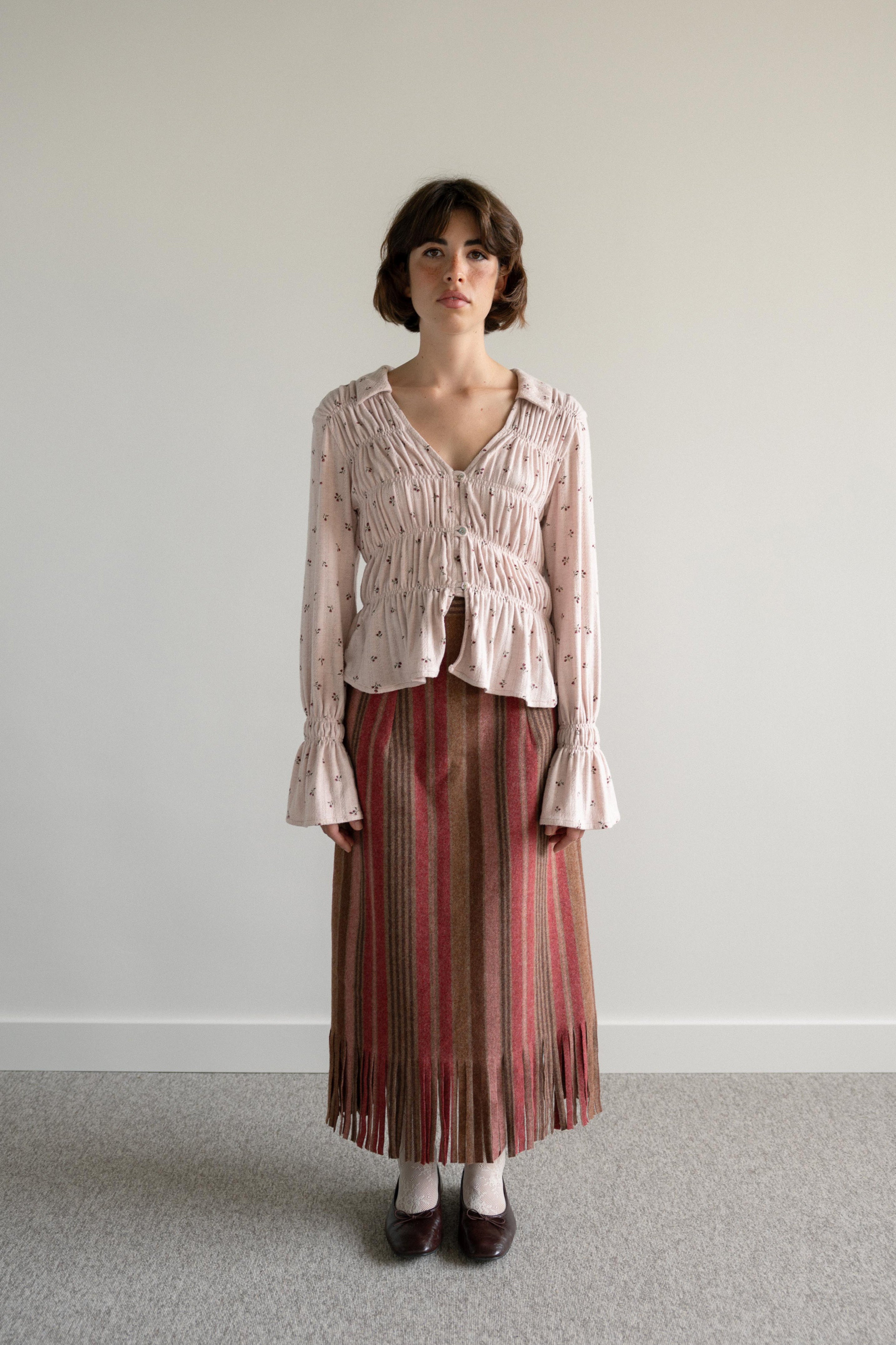 Saia Midi com Franjas Fazenda