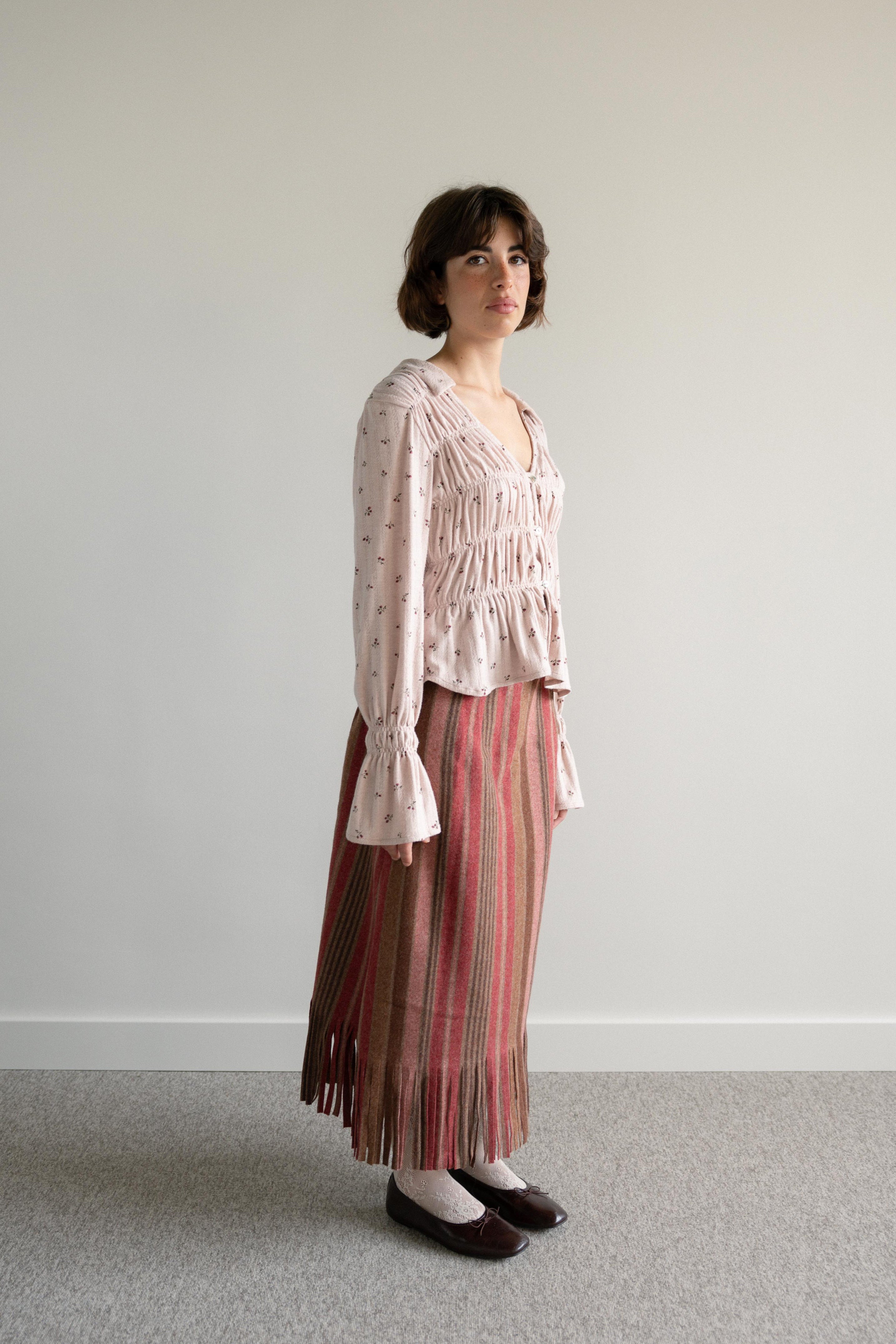 Saia Midi com Franjas Fazenda