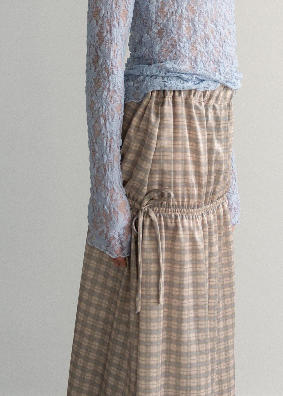 Saia Evasé Franzida Xadrez Escocês