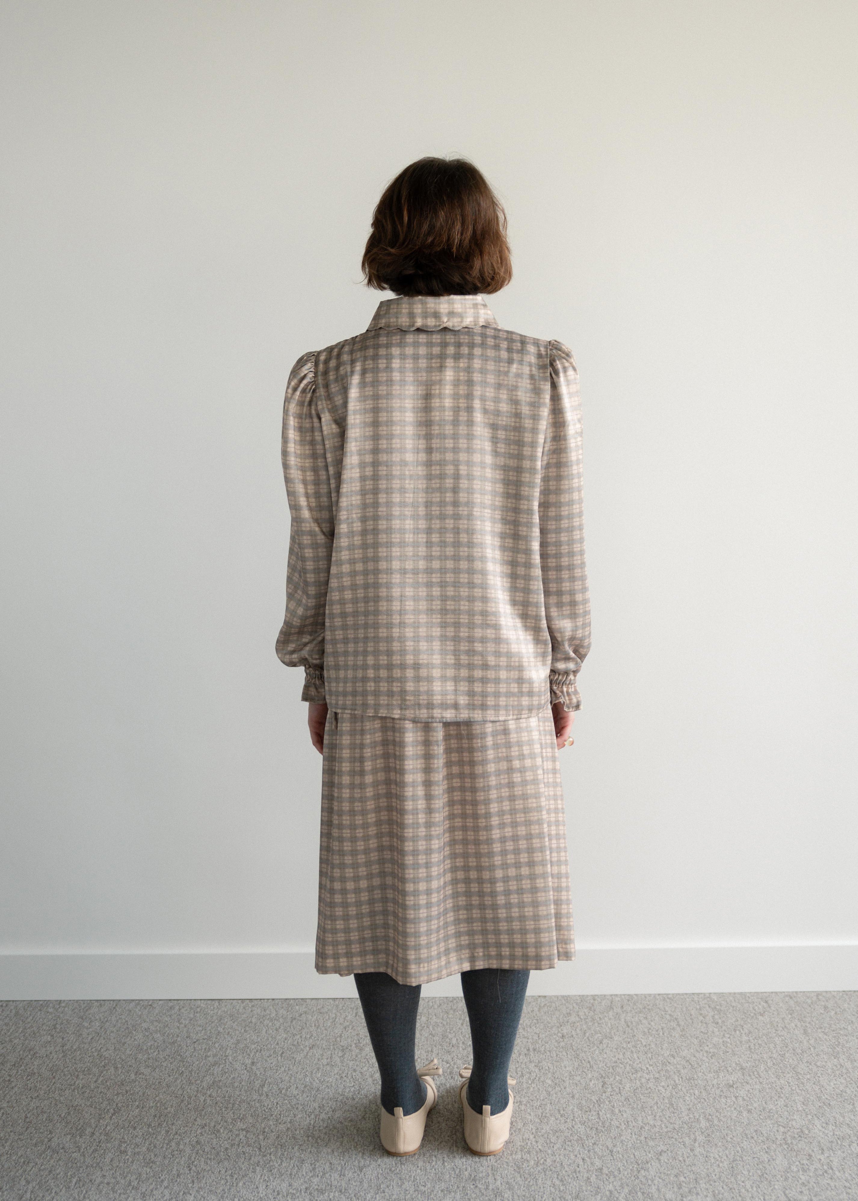 Camisa Gola Recortada Xadrez Escocês