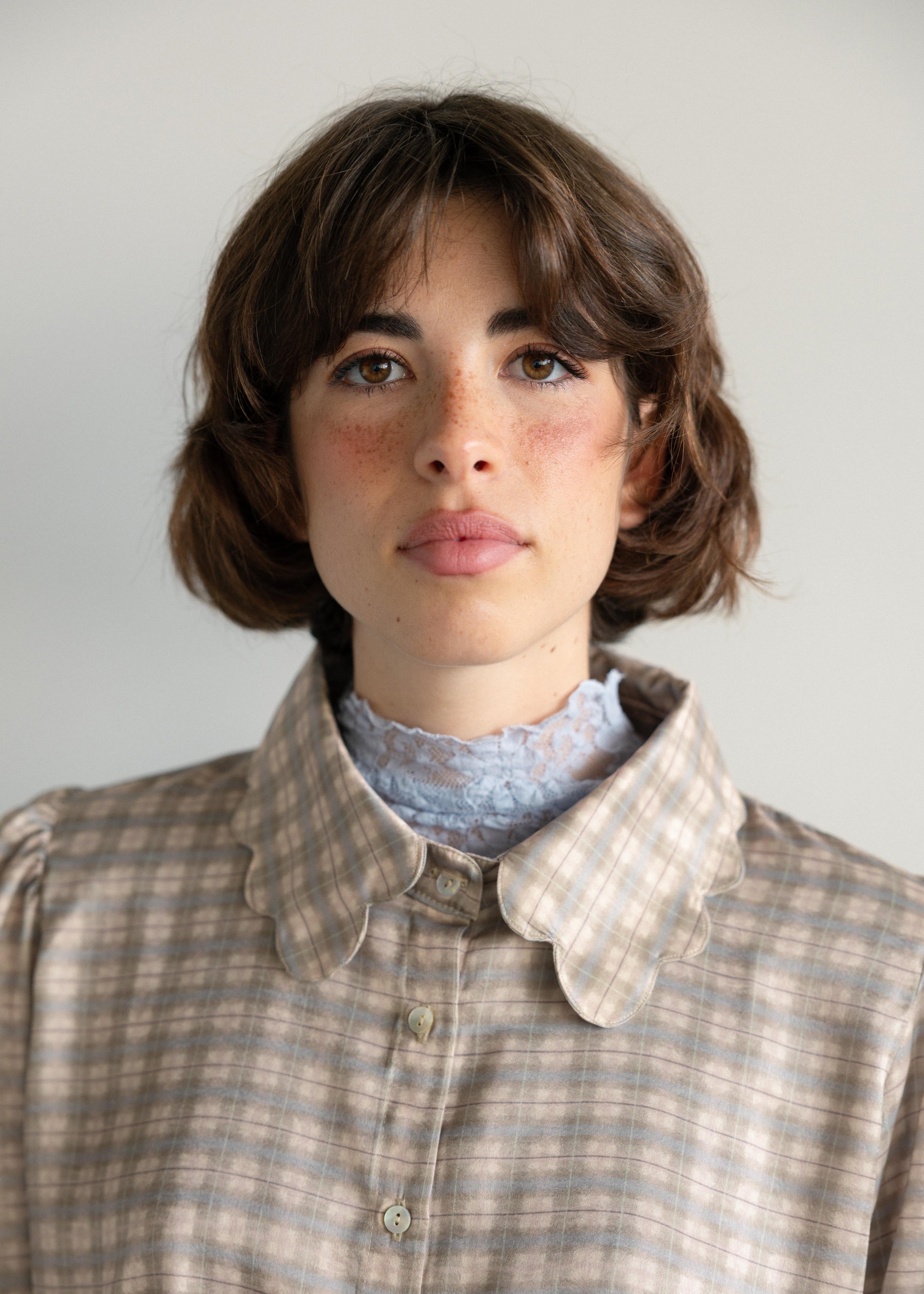 Camisa Gola Recortada Xadrez Escocês