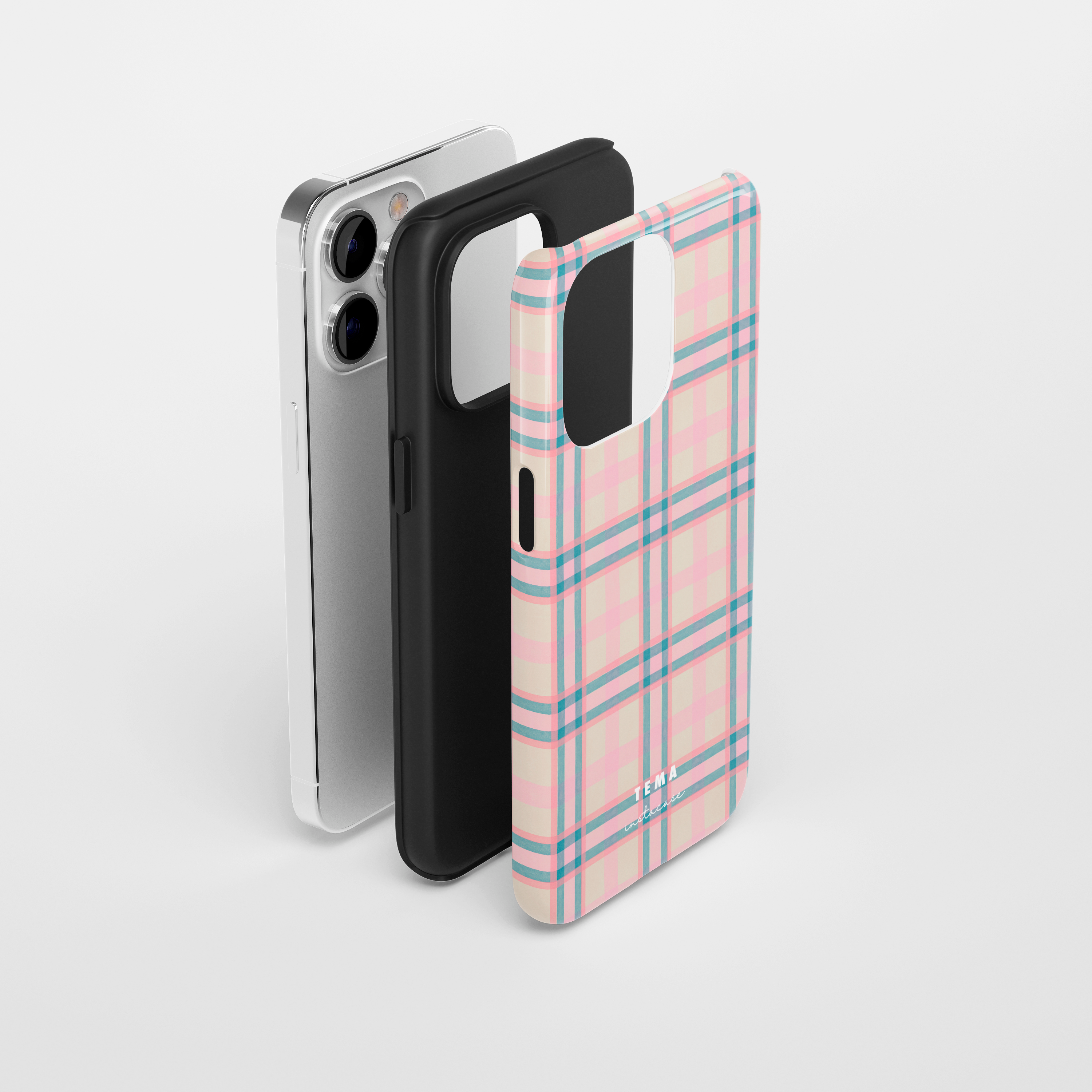 Capa InstaCase x Tema Xadrez Rosa e Azul