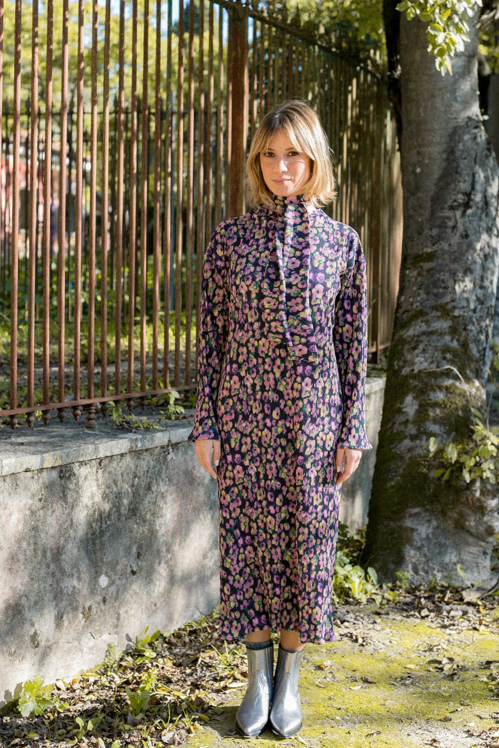 Vestido Midi Plissado