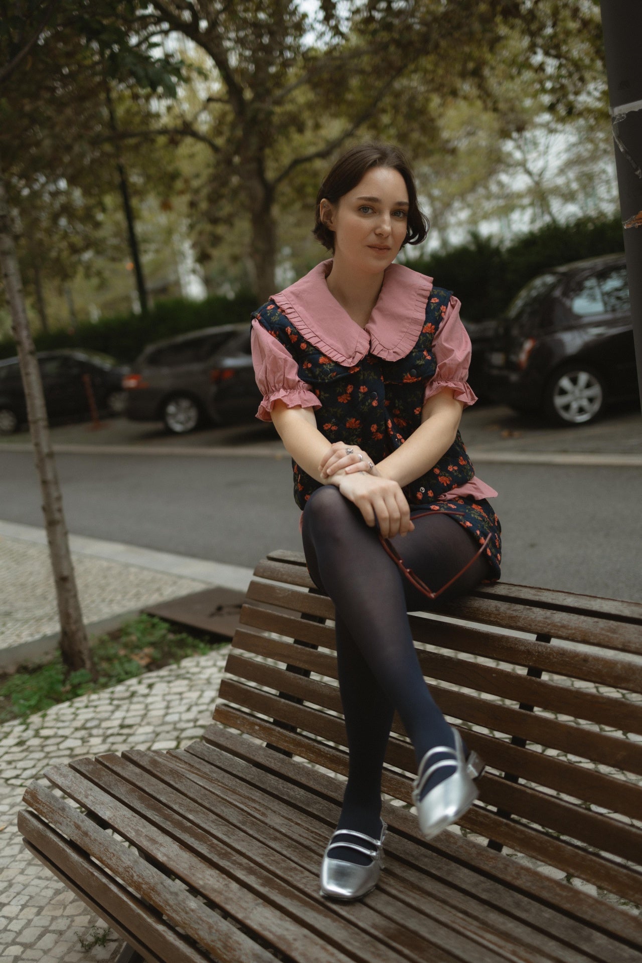 Camisa com Gola e Atilhos Rosa