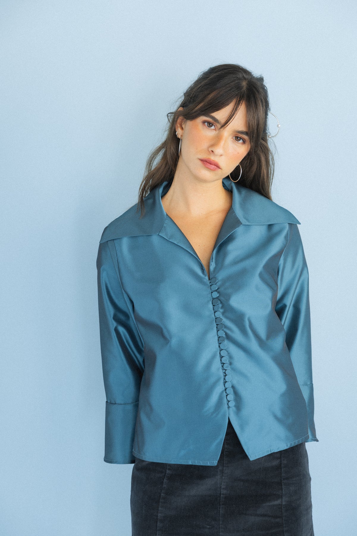 Camisa Tafetá Azul