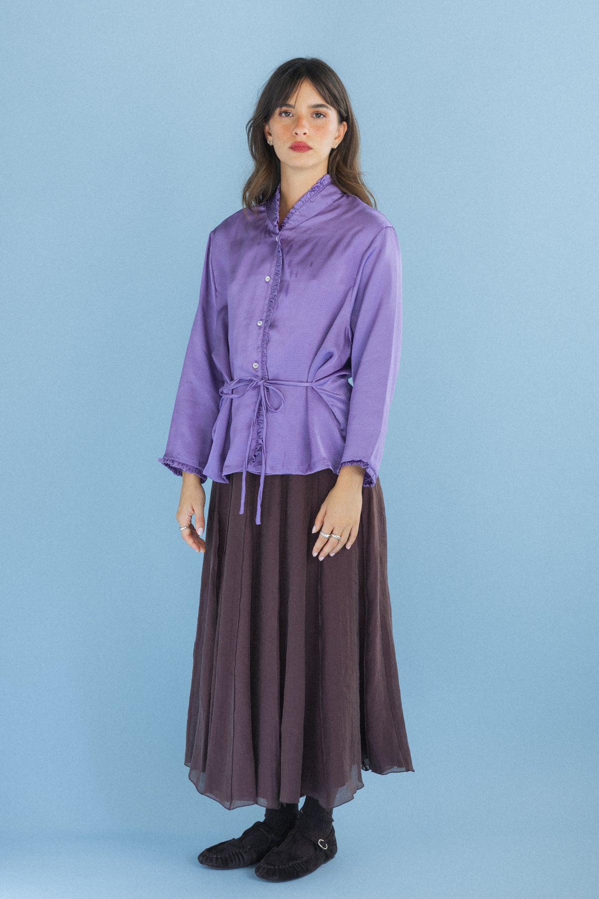 Camisa com Folho Roxo