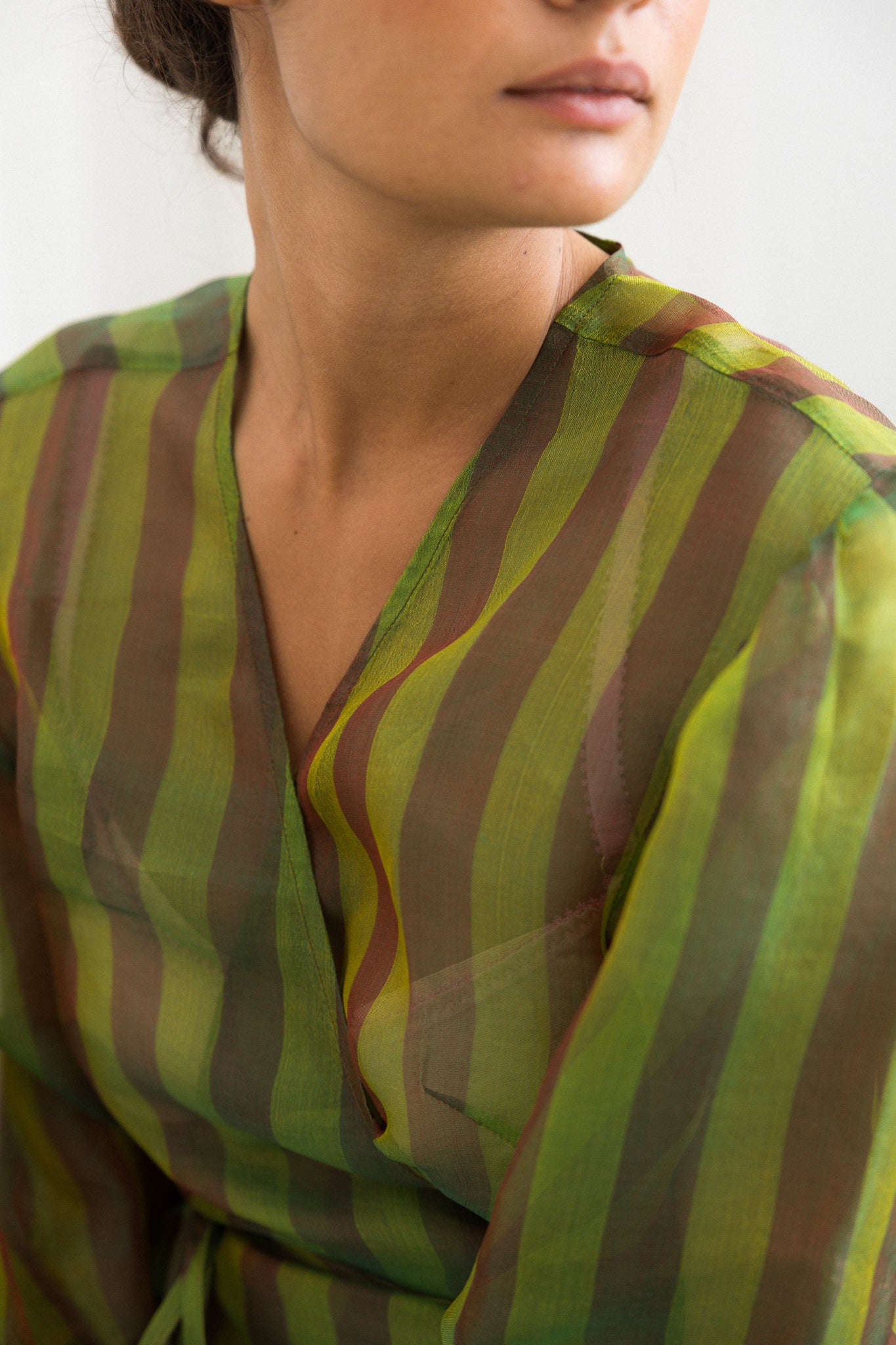 Camisa Bailarina Verde e Beringela