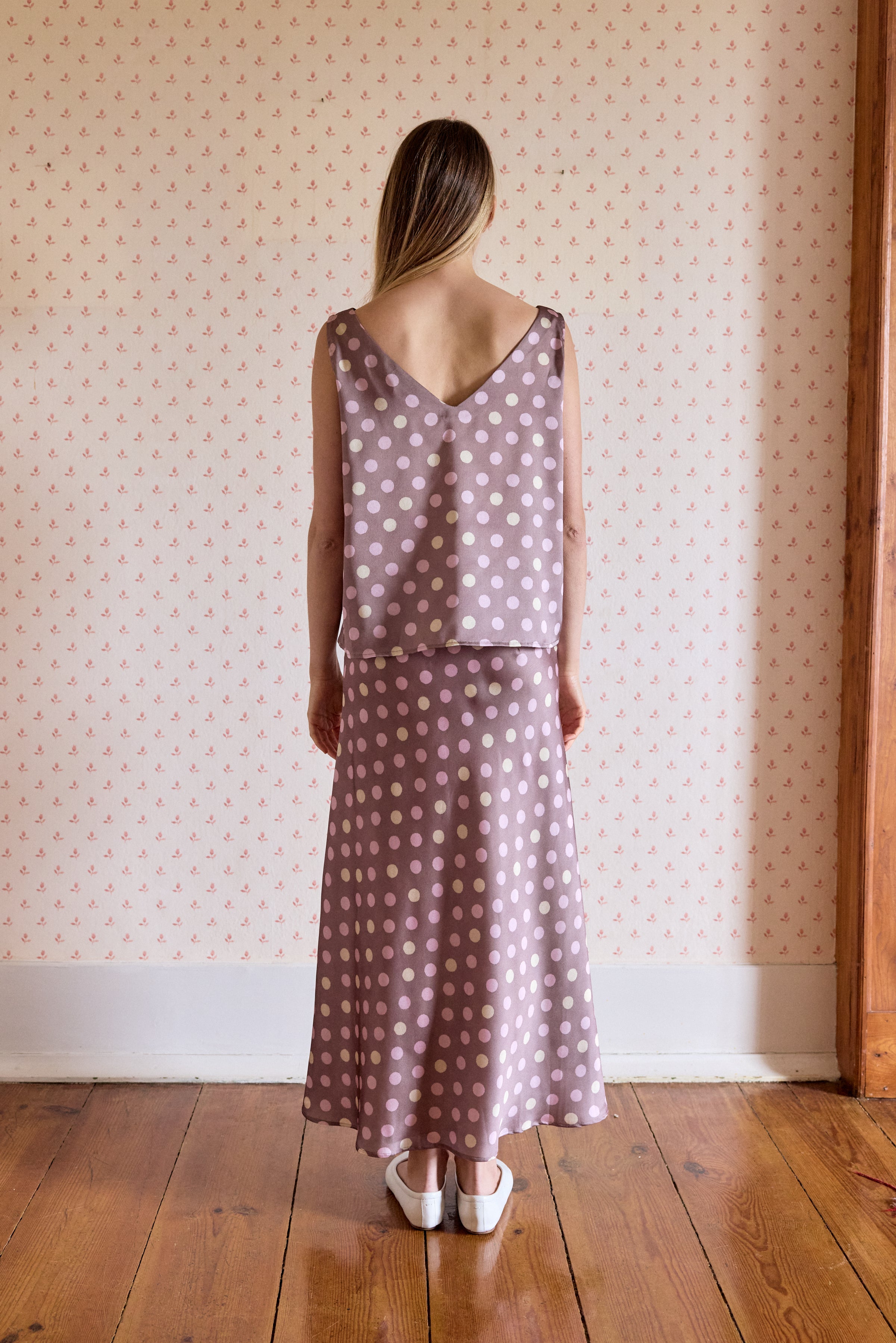 Top Alças com Atilhos Polka Dots