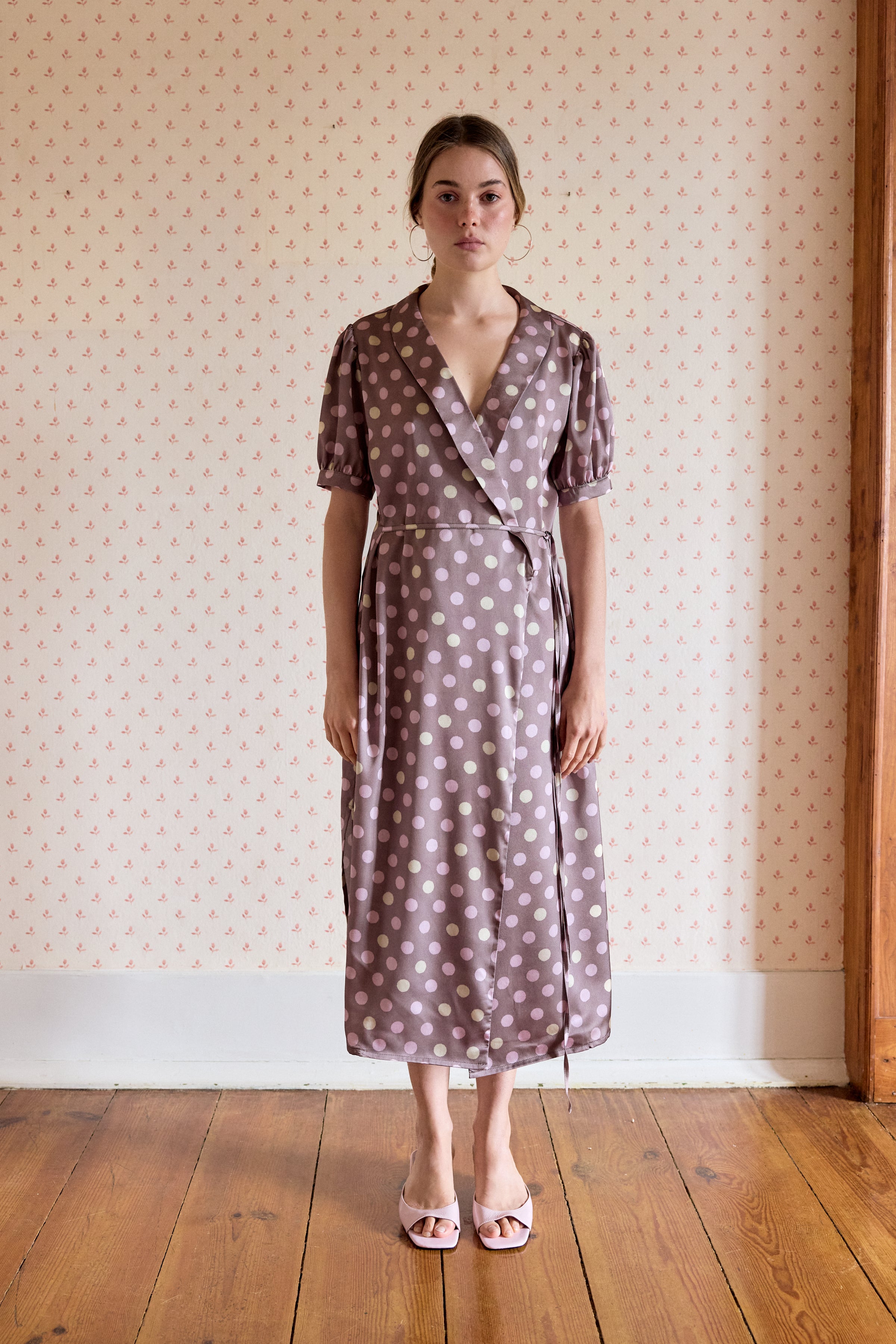 Vestido Cruzado Polka Dots