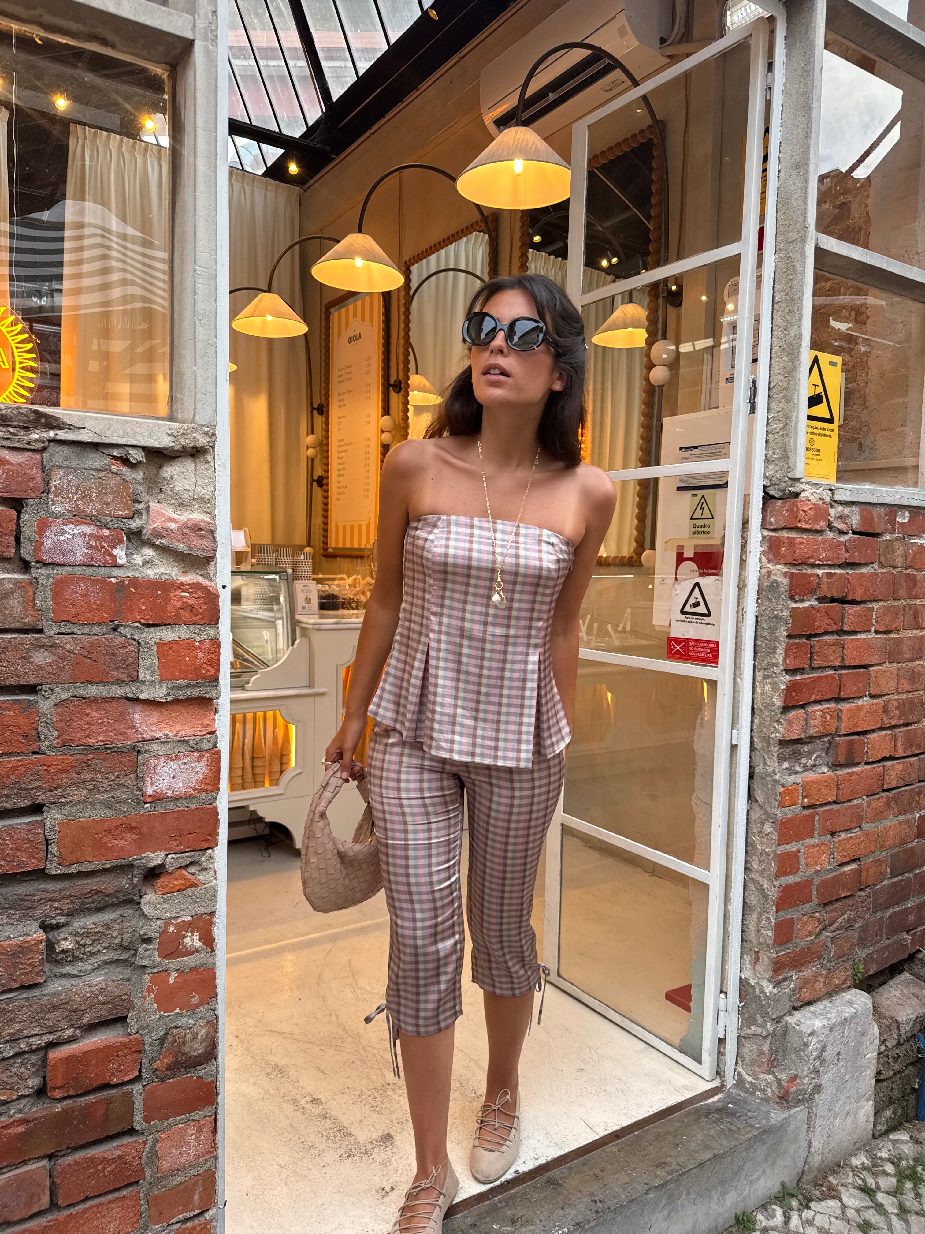 Strapless Top Vichy