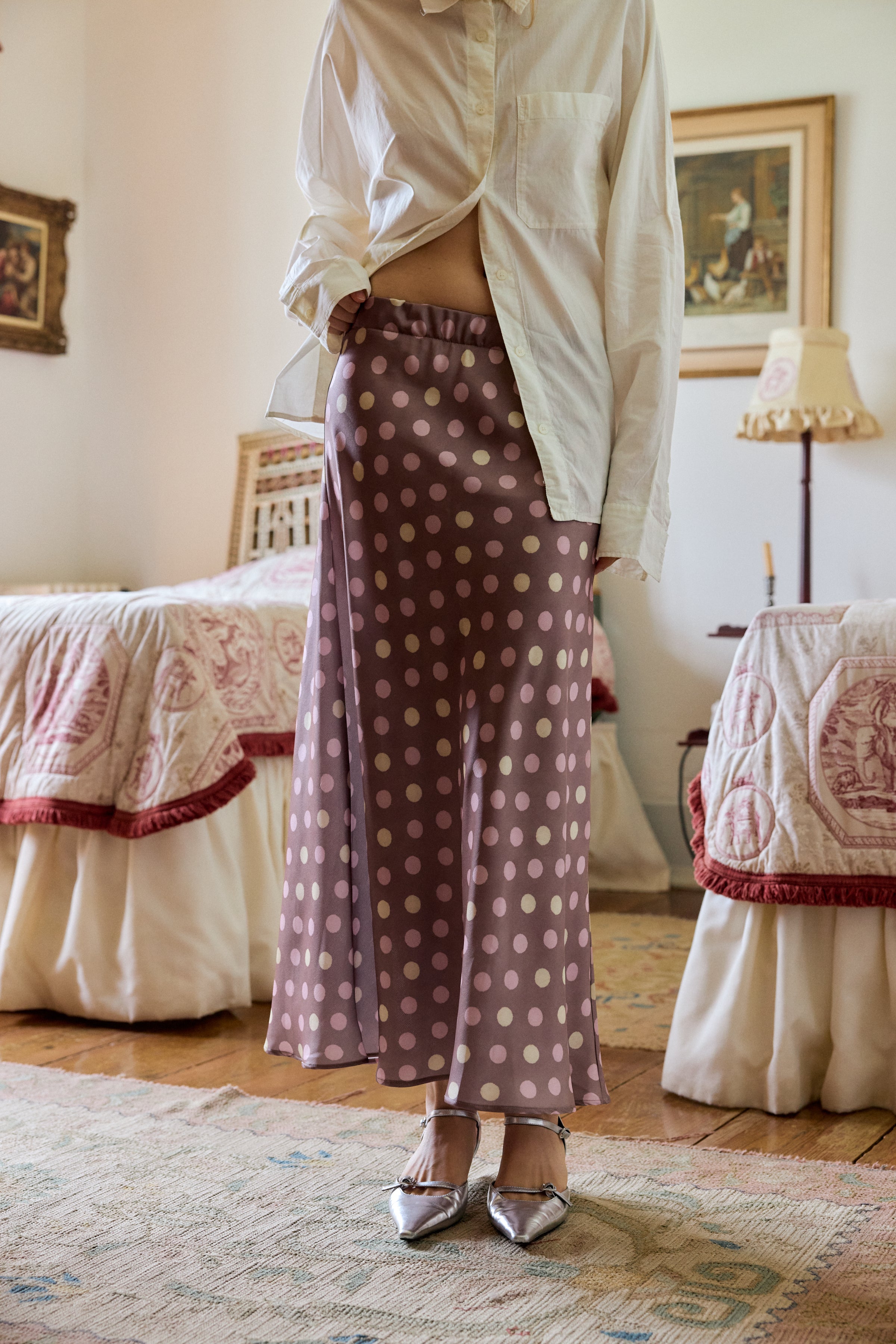 Saia Evasé Polka Dots