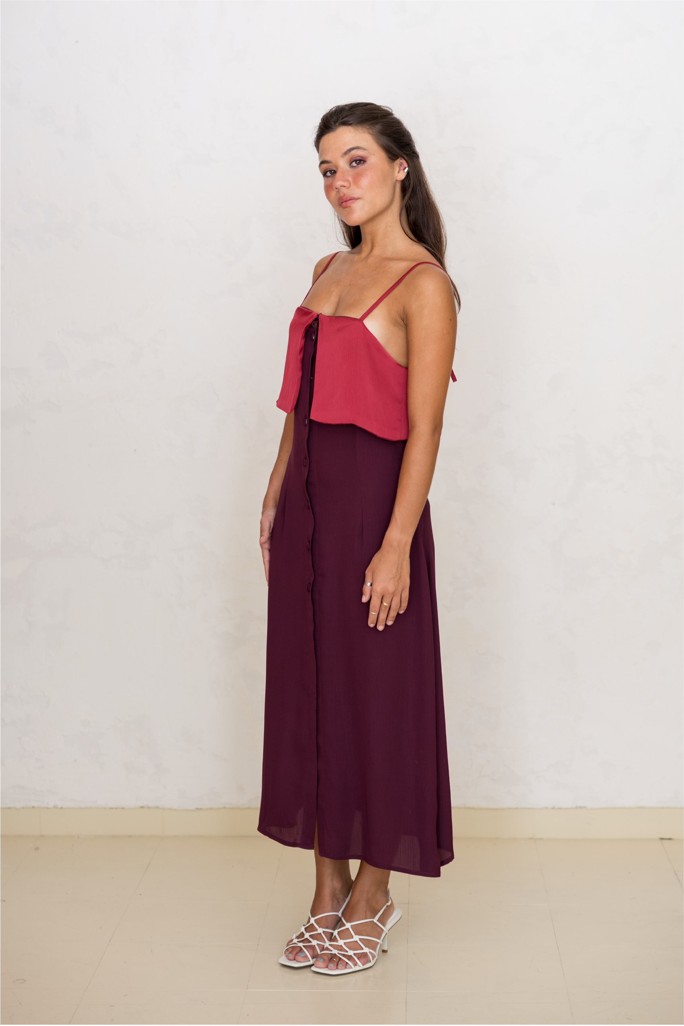Dress with Flaps Beetroot