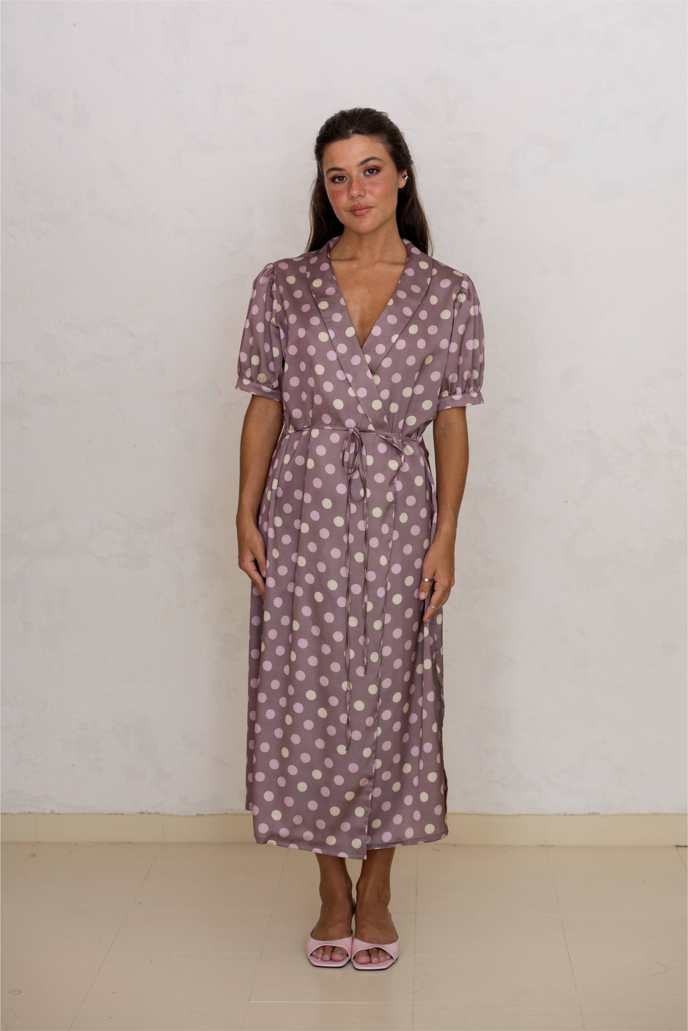 Vestido Cruzado Polka Dots