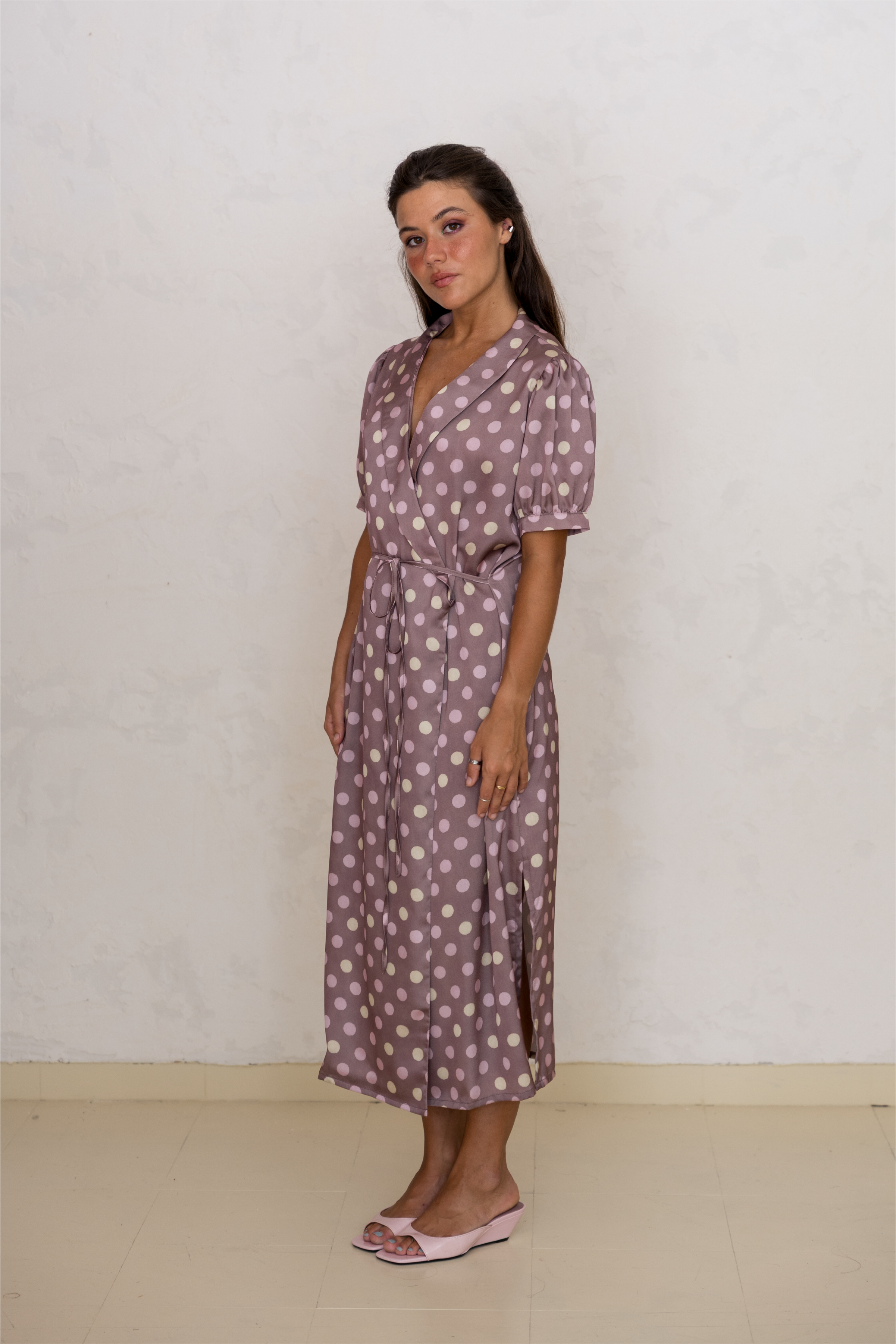 Vestido Cruzado Polka Dots