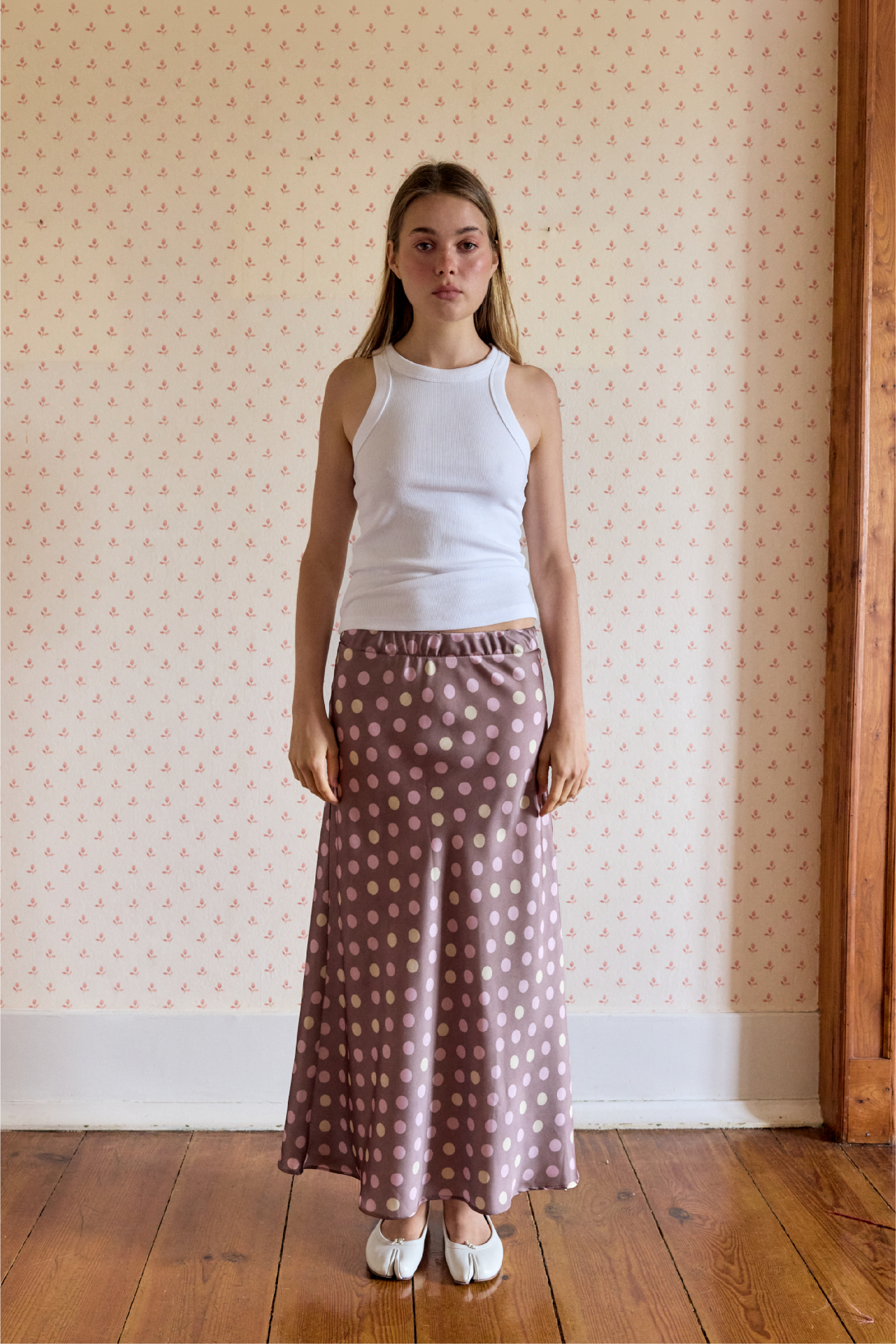 Saia Evasé Polka Dots