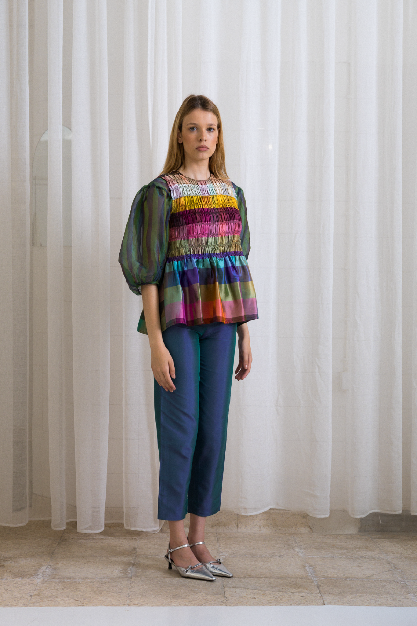 Smocks Top Acid Rainbow