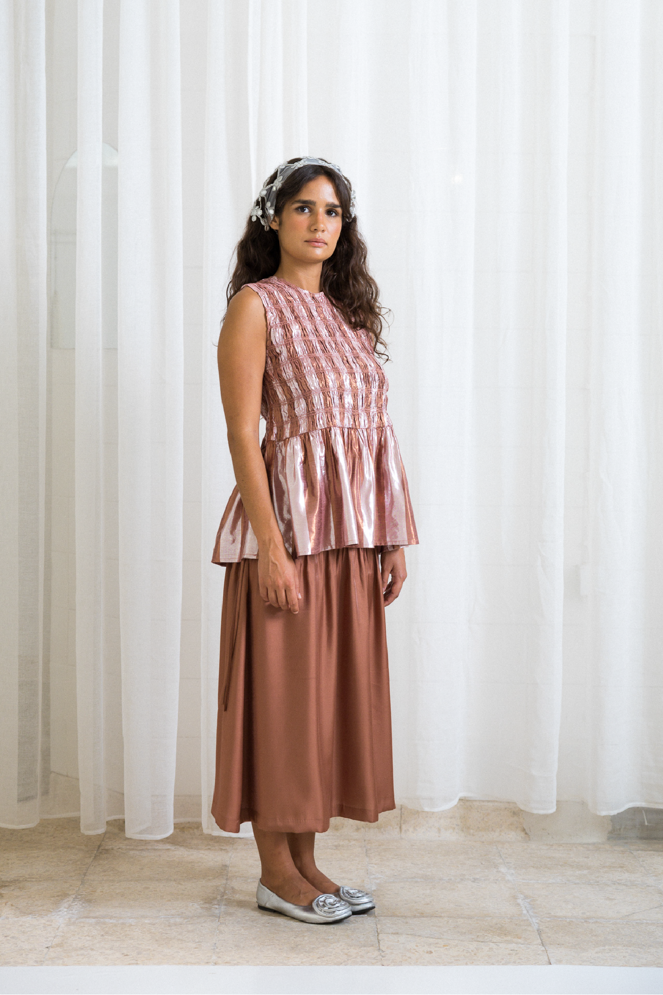 Smocks Top Dusty Pink
