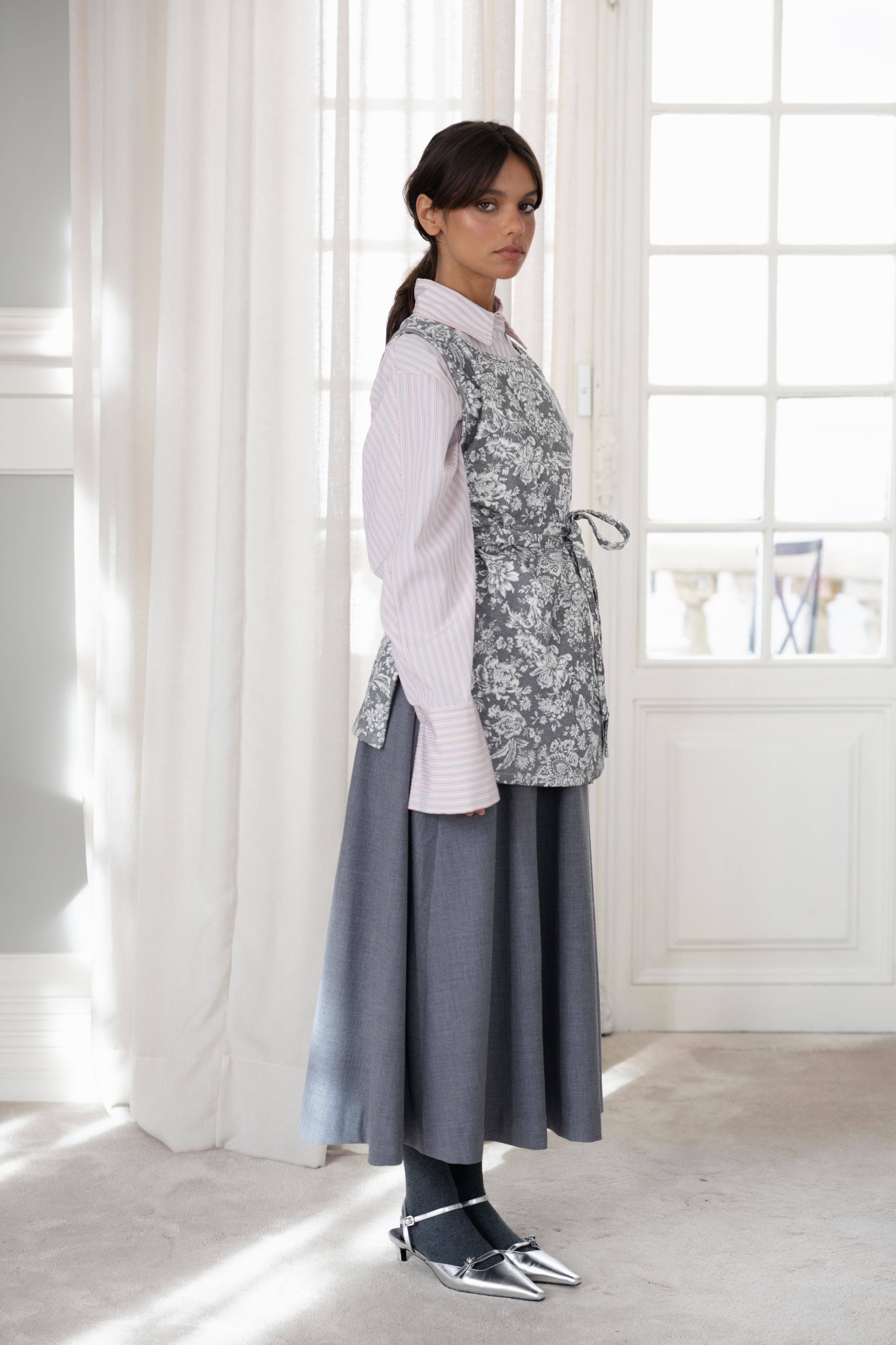 Colete com Cinto Floral