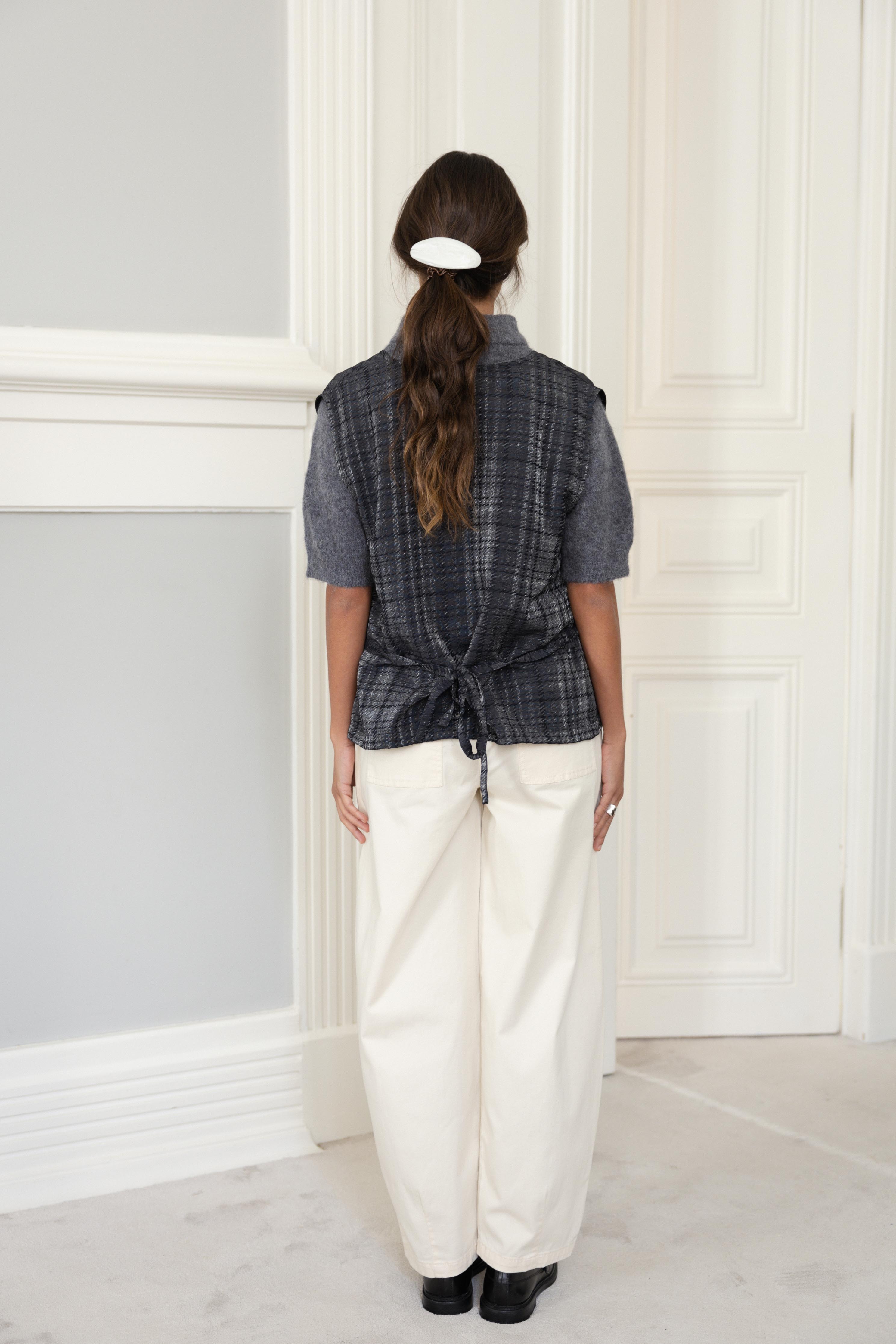 Colete com Atilhos Xadrez Brilhante